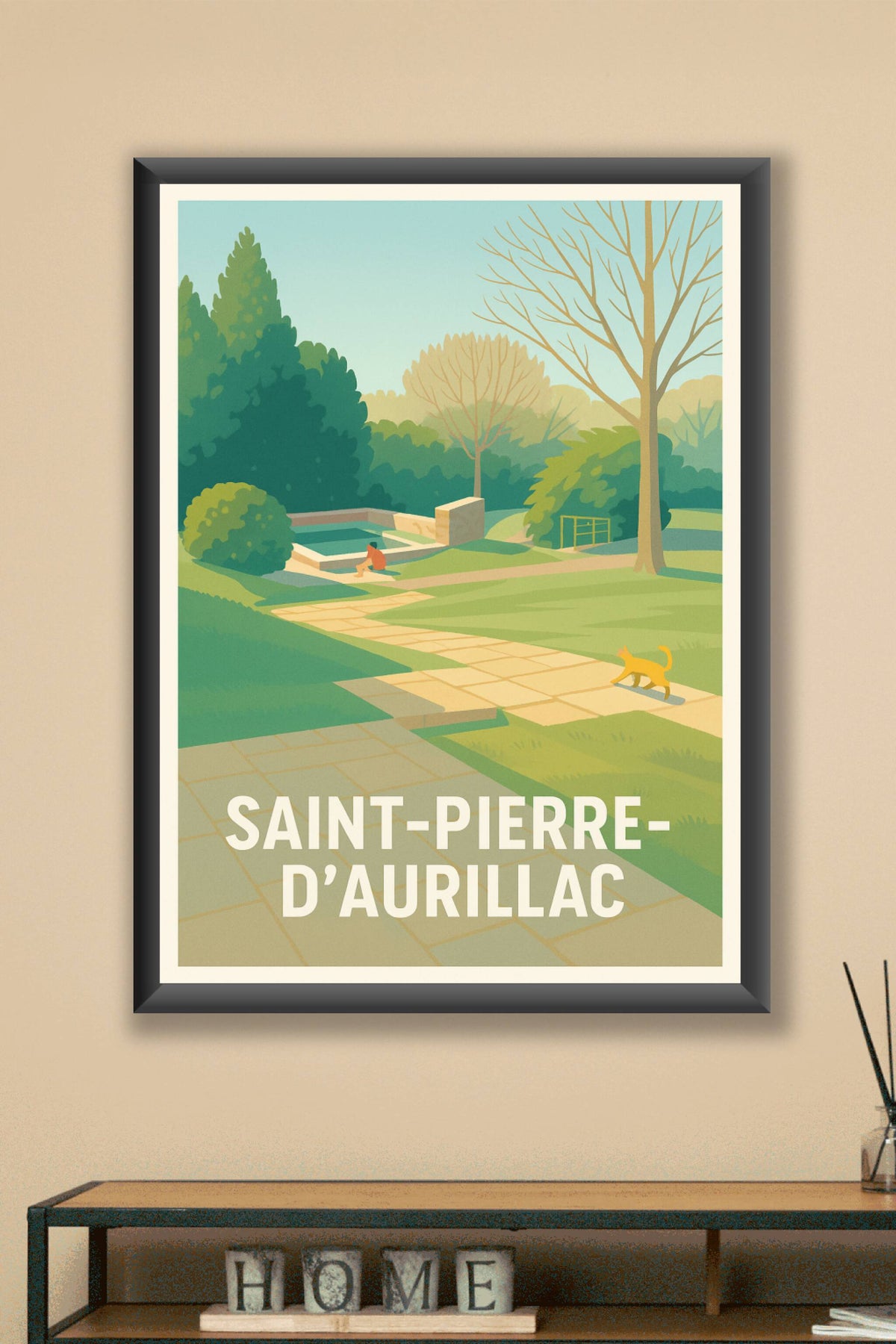 Affiche Saint-Pierre-d'Aurillac — Havre de paix et nature · poster d'art de Saint-Pierre-d'Aurillac