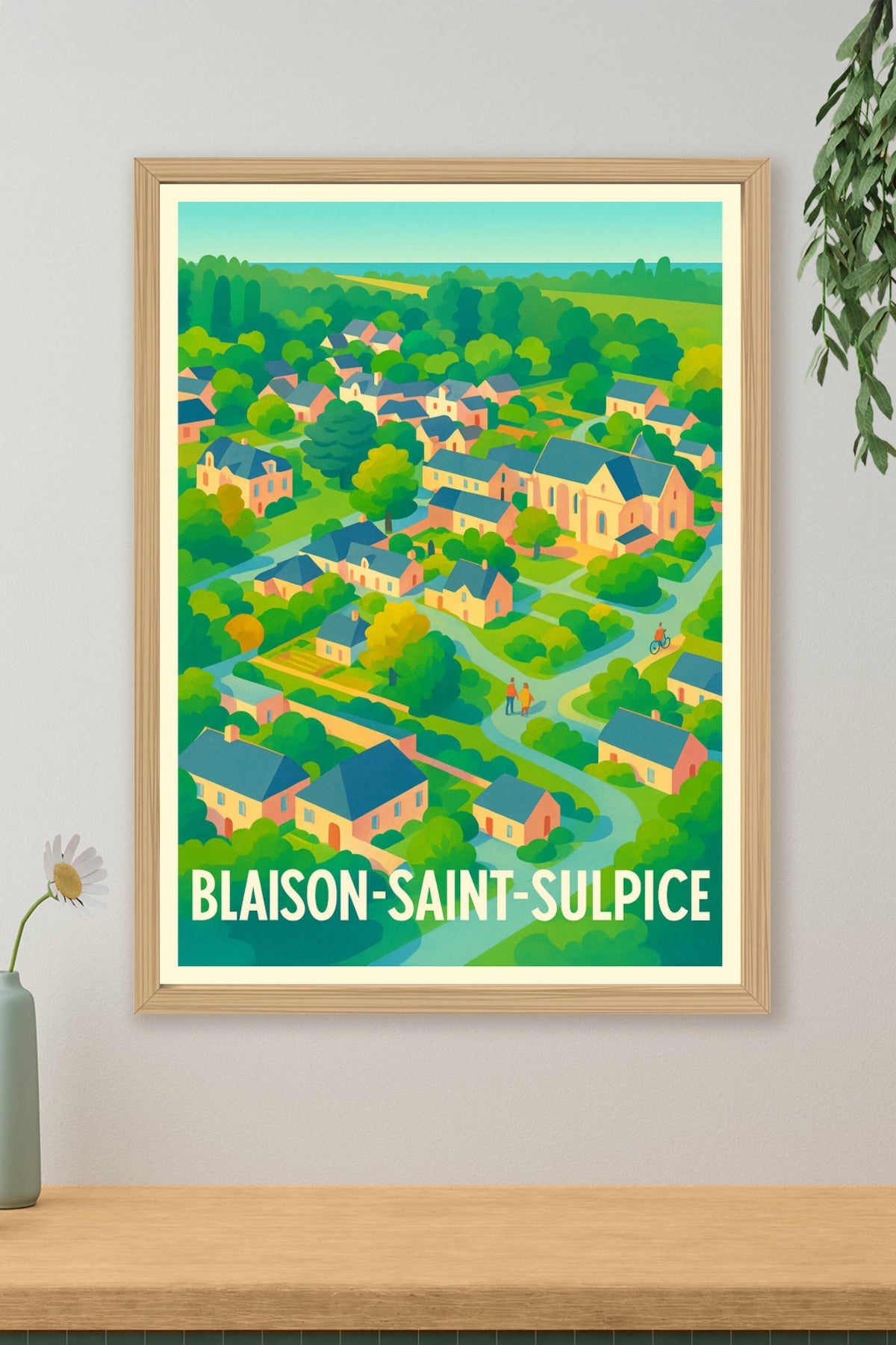 Affiche Blaison-Saint-Sulpice — Charme et nature en douceur · poster d'art de Blaison-Saint-Sulpice