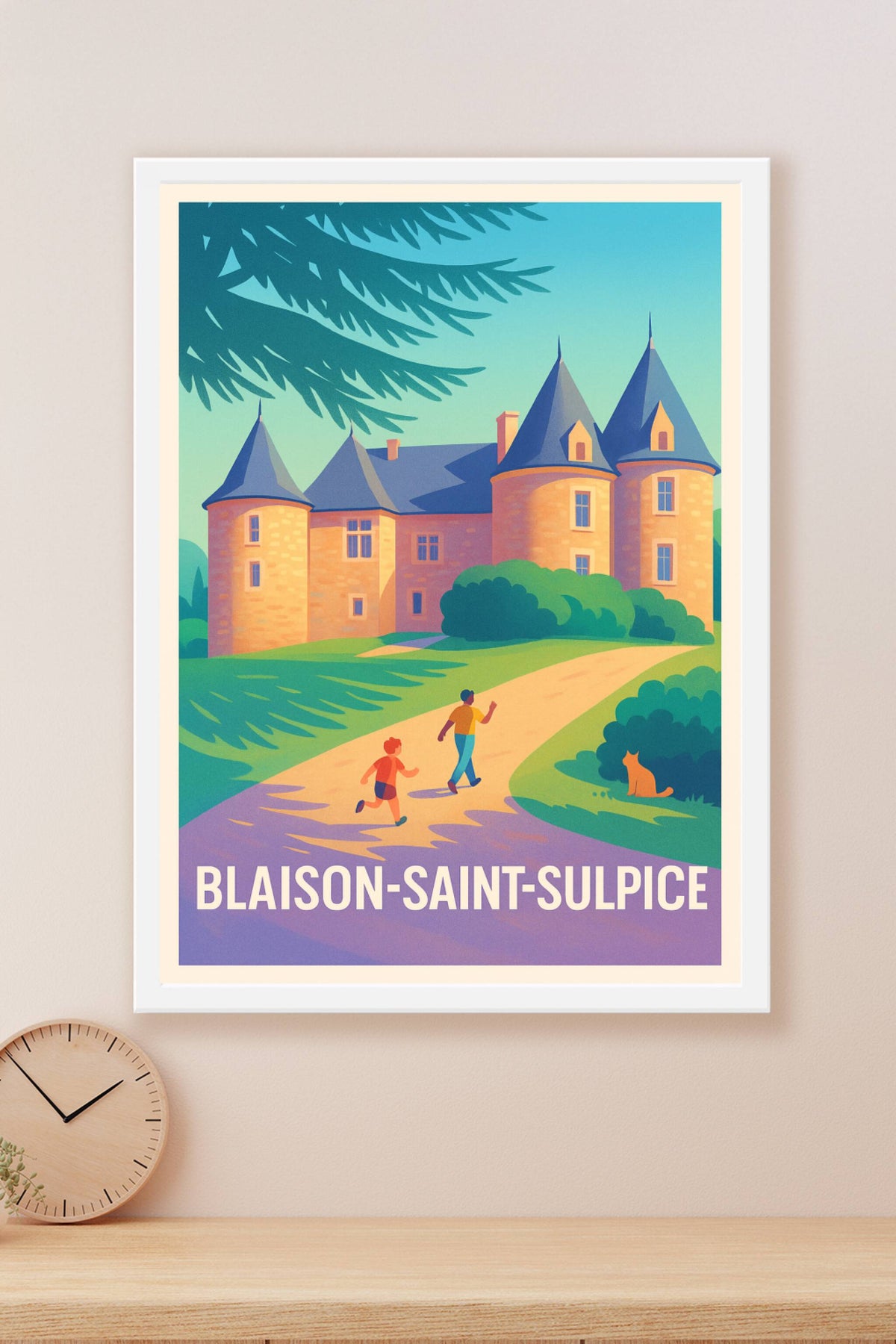 Affiche Blaison-Saint-Sulpice — Charme et sérénité au château · poster d'art de Blaison-Saint-Sulpice