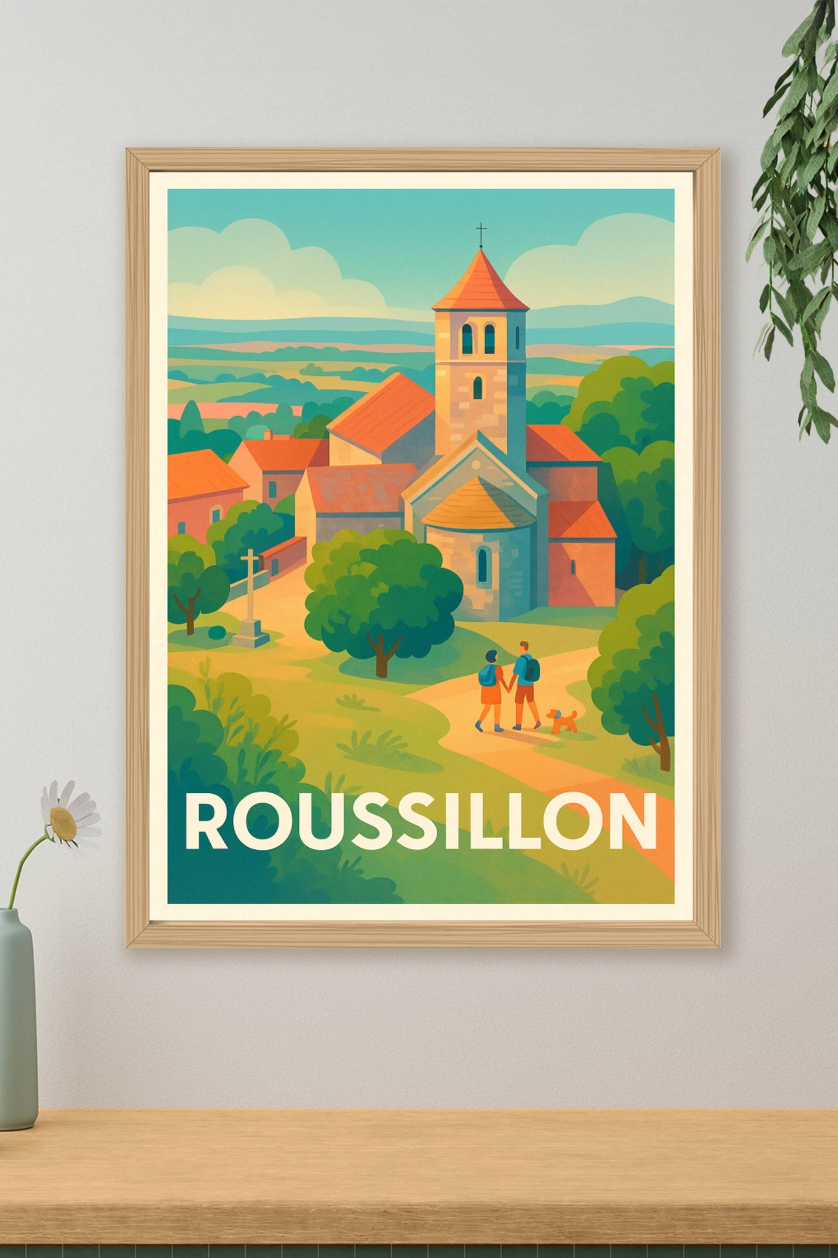 Affiche Roussillon — L'authenticité d'un village provençal · poster d'art de Roussillon