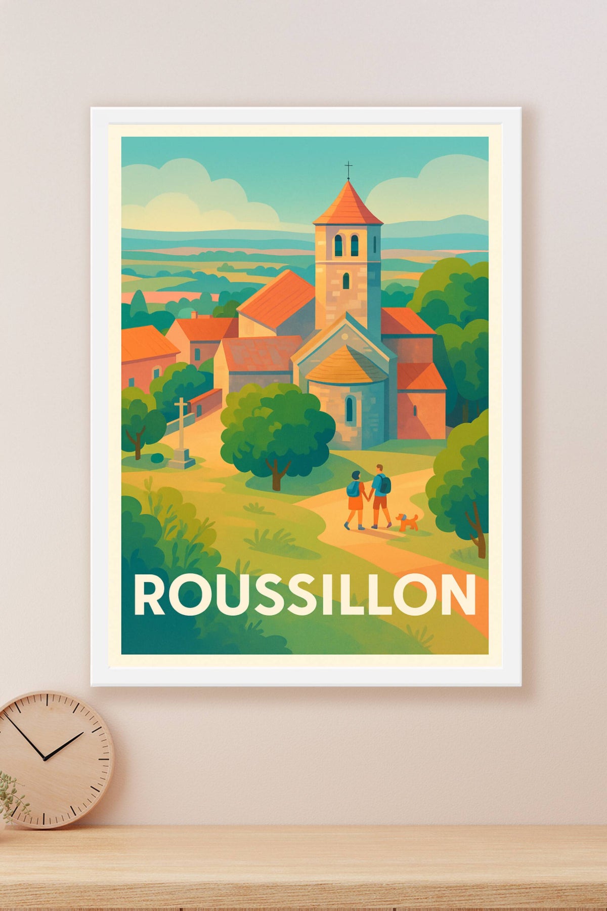 Affiche Roussillon — L'authenticité d'un village provençal · poster d'art de Roussillon