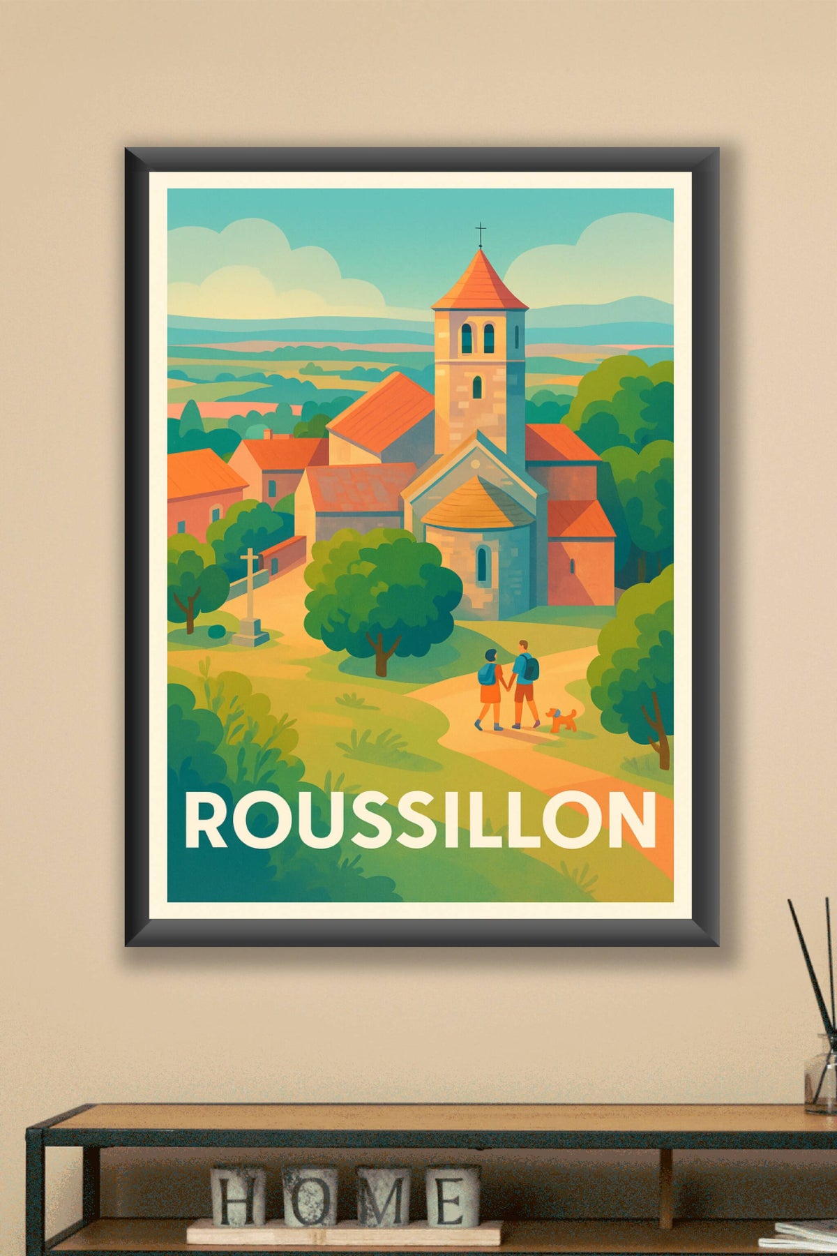 Affiche Roussillon — L'authenticité d'un village provençal · poster d'art de Roussillon