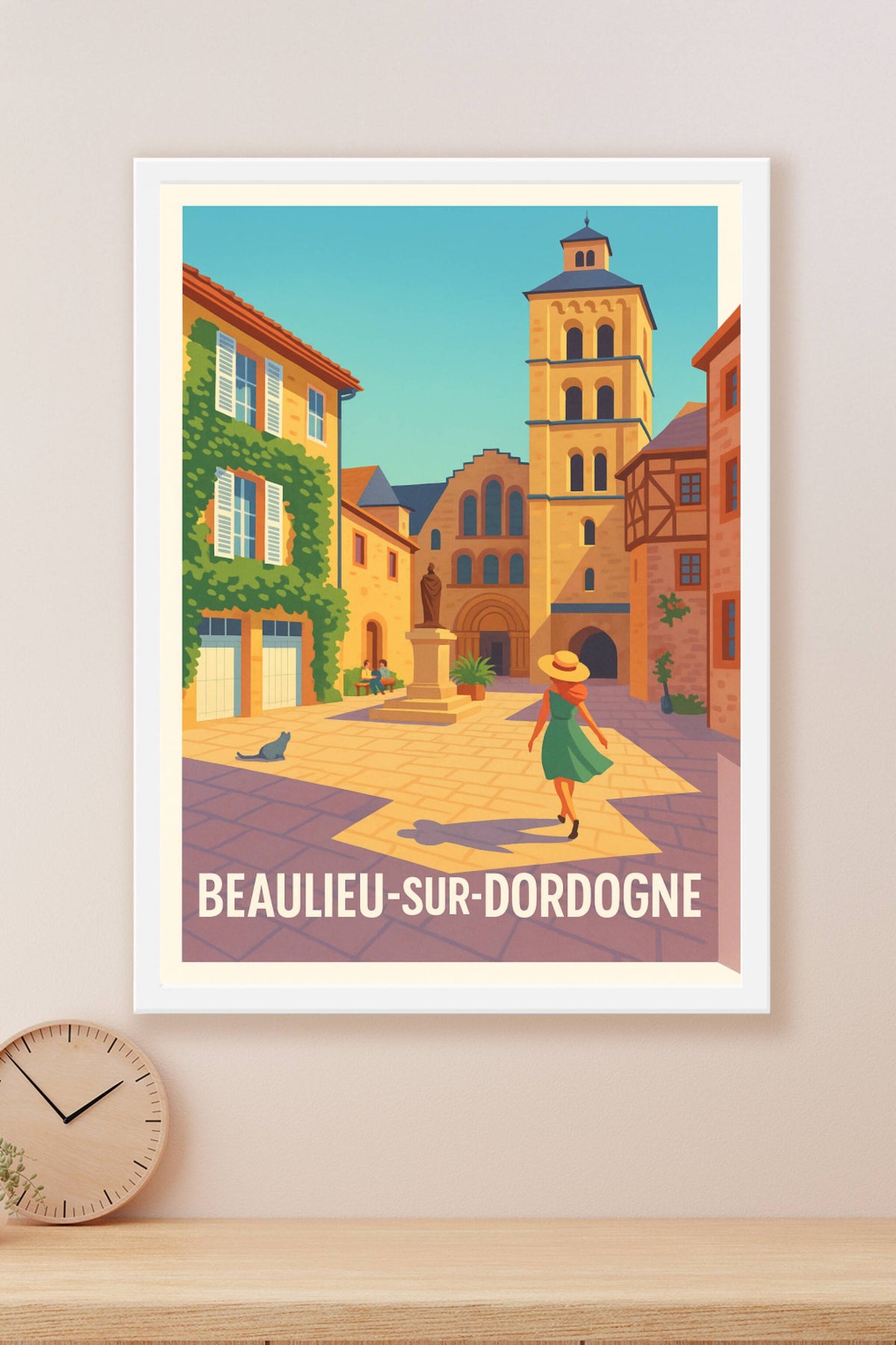 Affiche Beaulieu-sur-Dordogne — Charme intemporel au cœur du village · poster d'art de Beaulieu-sur-Dordogne