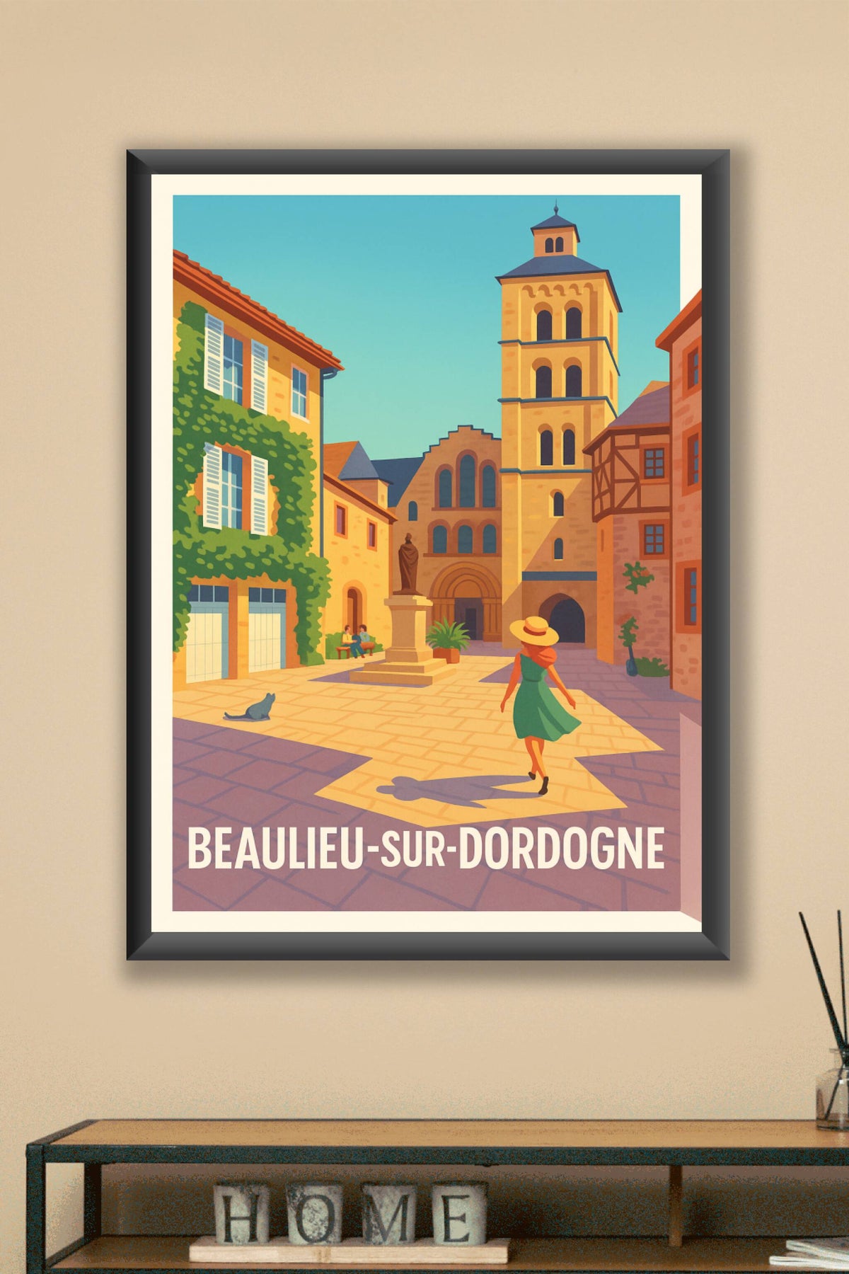 Affiche Beaulieu-sur-Dordogne — Charme intemporel au cœur du village · poster d'art de Beaulieu-sur-Dordogne