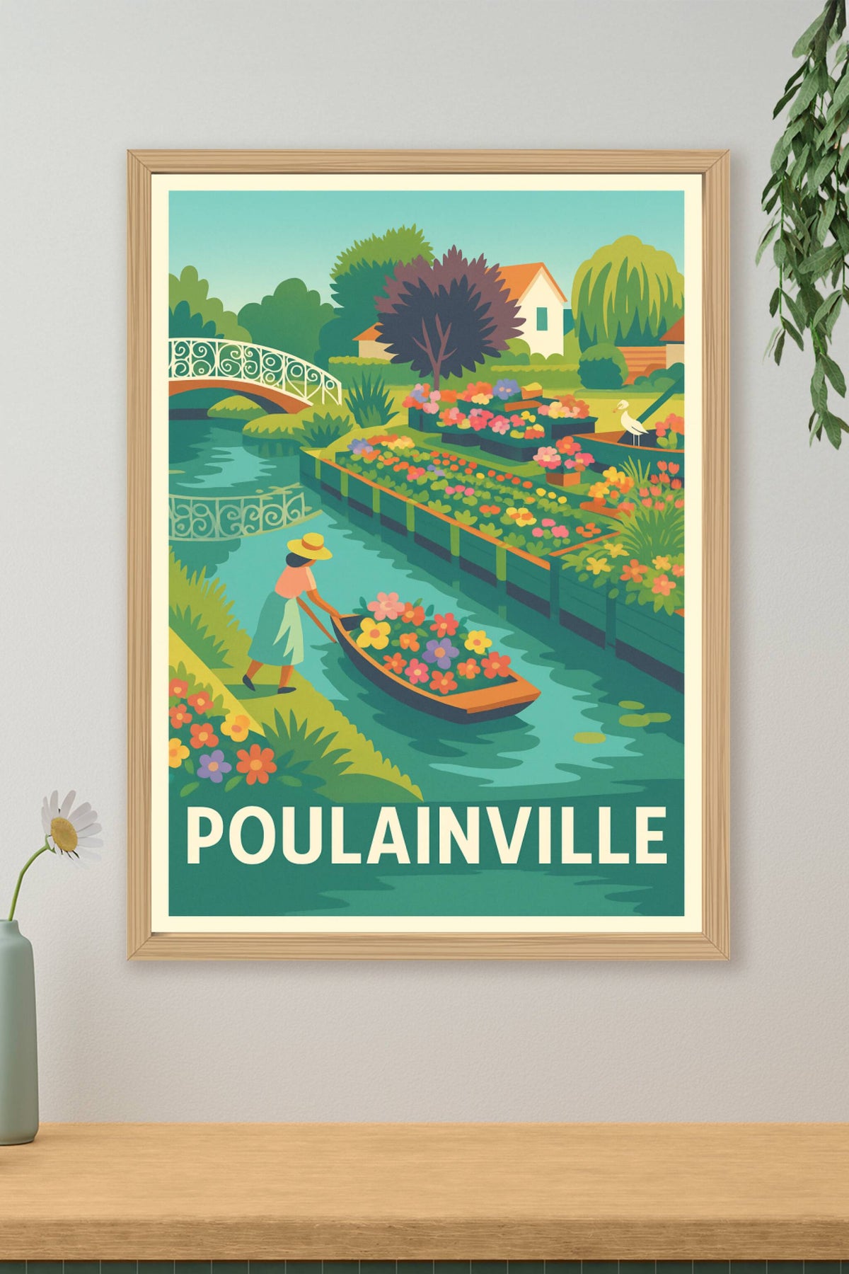 Affiche Poulainville — Charme bucolique au fil de l'eau · poster d'art de Poulainville