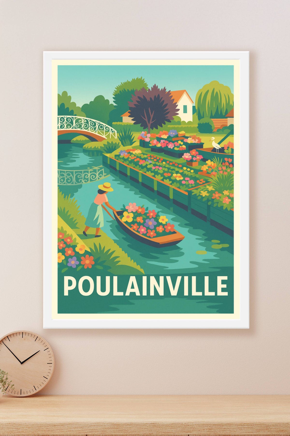 Affiche Poulainville — Charme bucolique au fil de l'eau · poster d'art de Poulainville