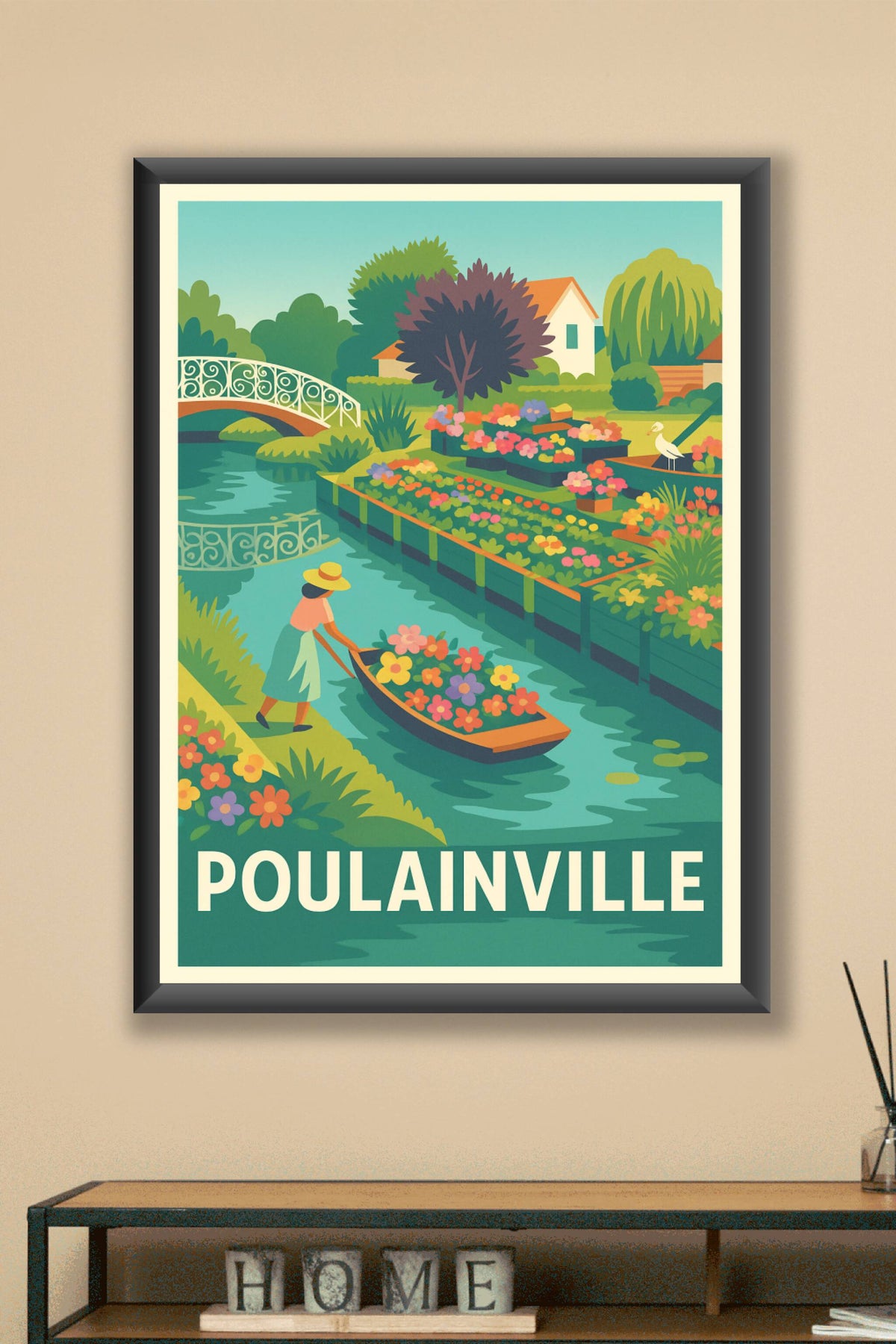 Affiche Poulainville — Charme bucolique au fil de l'eau · poster d'art de Poulainville