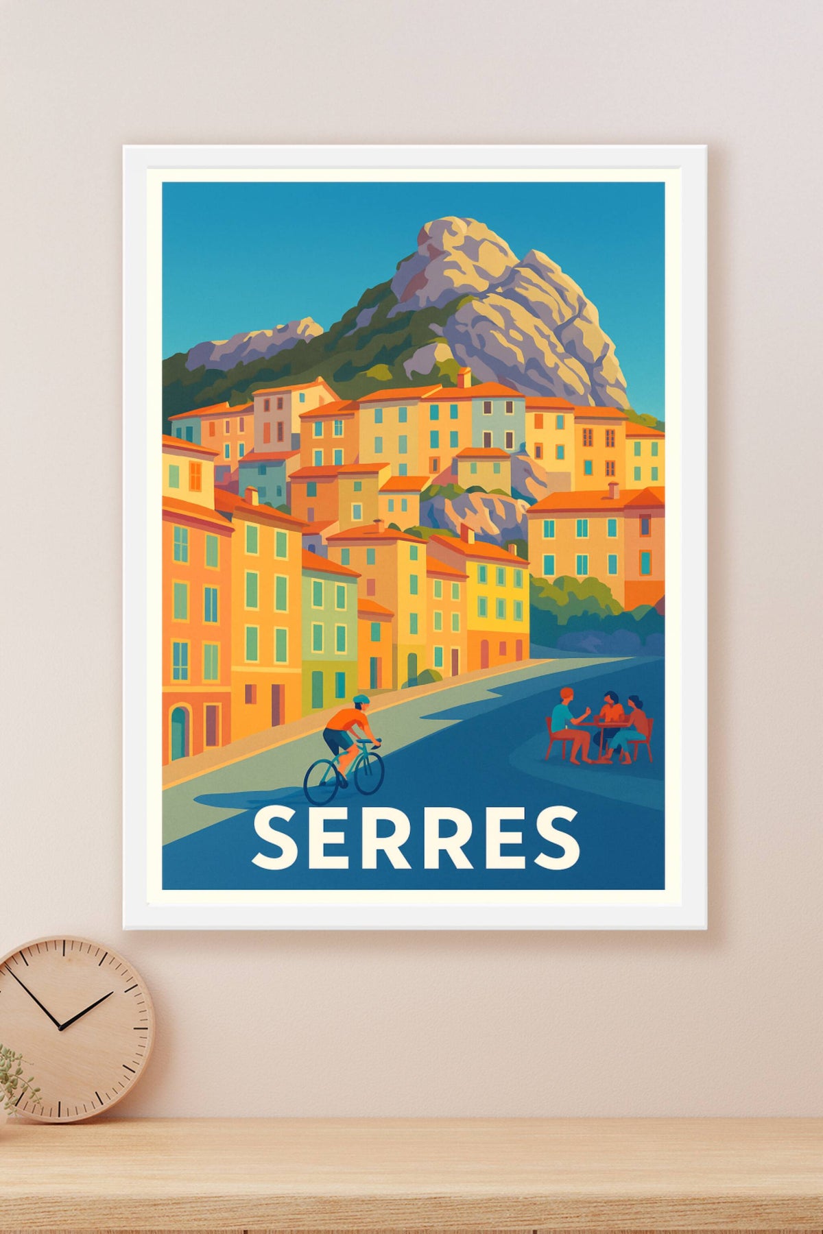 Affiche Serres — Charme lumineux au pied des montagnes · poster d'art de Serres