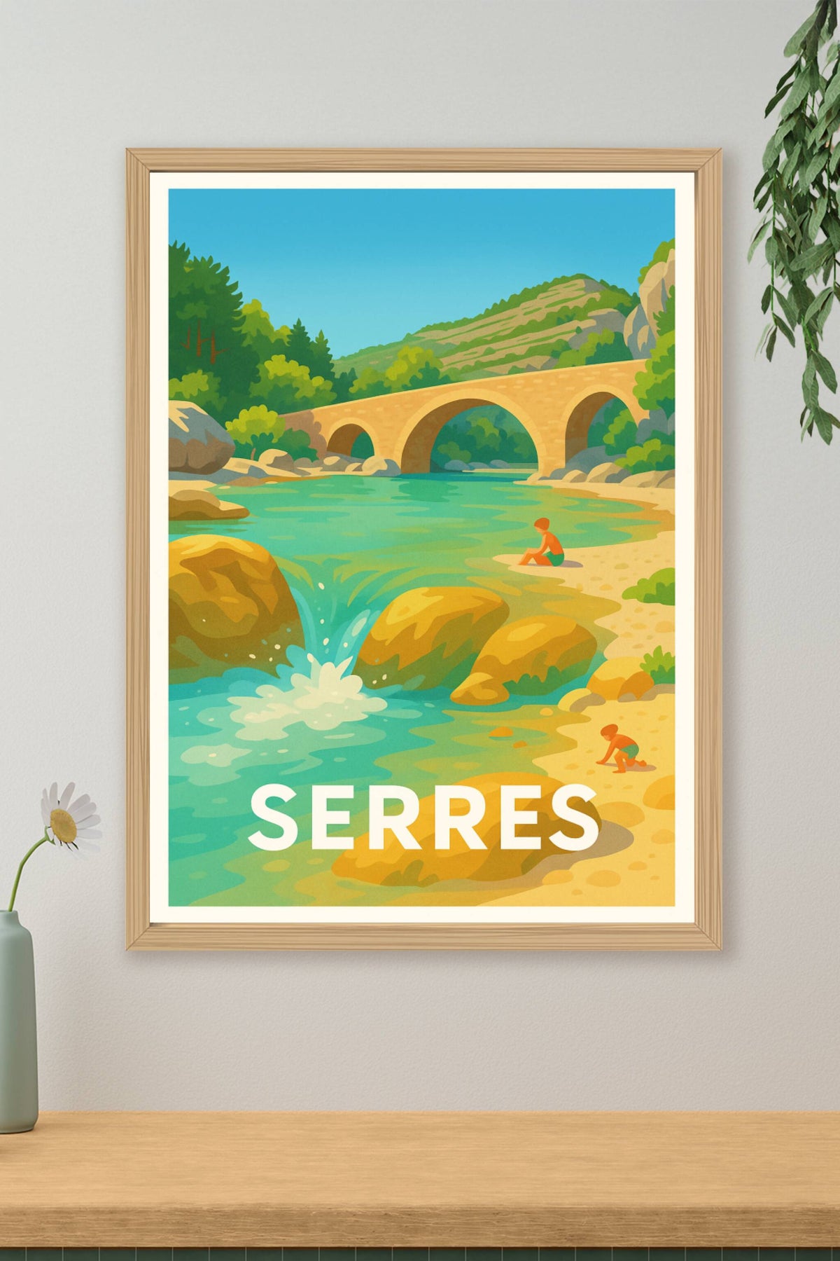 Affiche Serres — Tranquillité au fil de l’eau · poster d'art de Serres