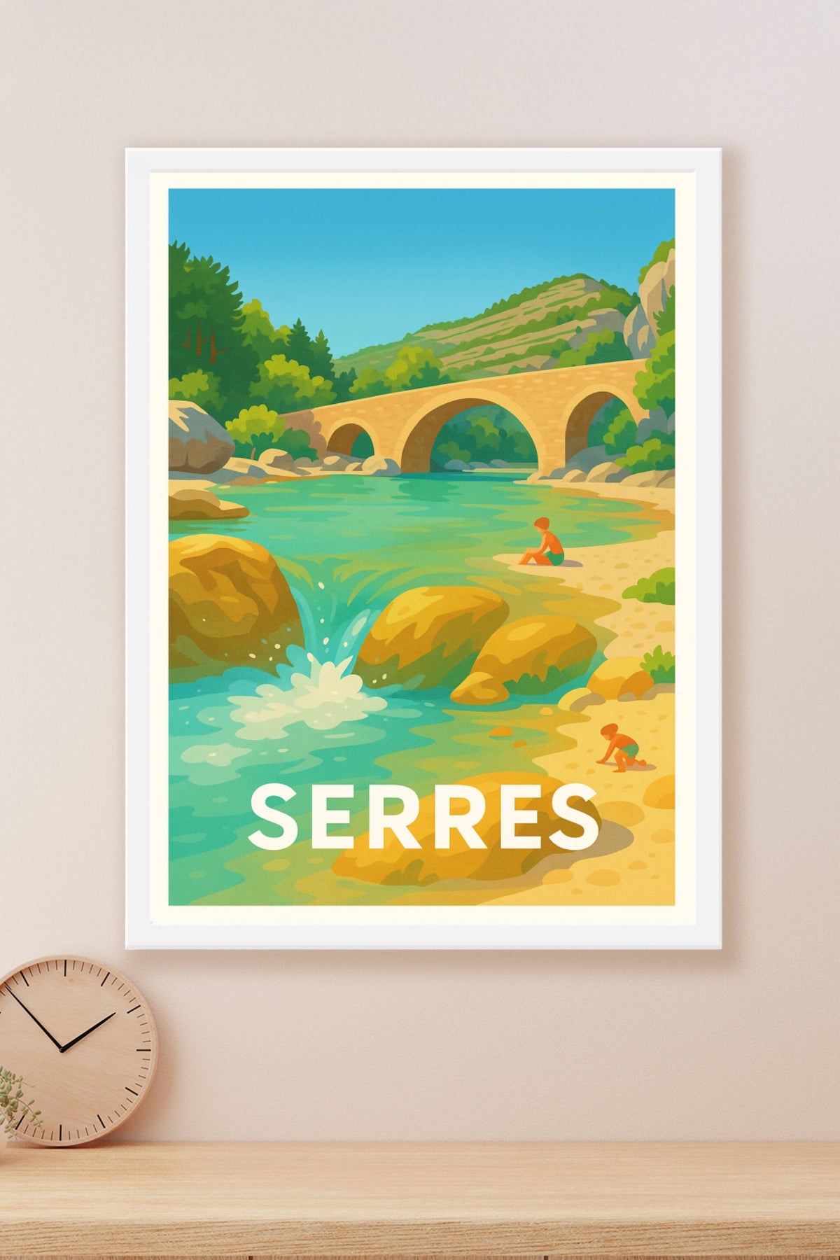 Affiche Serres — Tranquillité au fil de l’eau · poster d'art de Serres