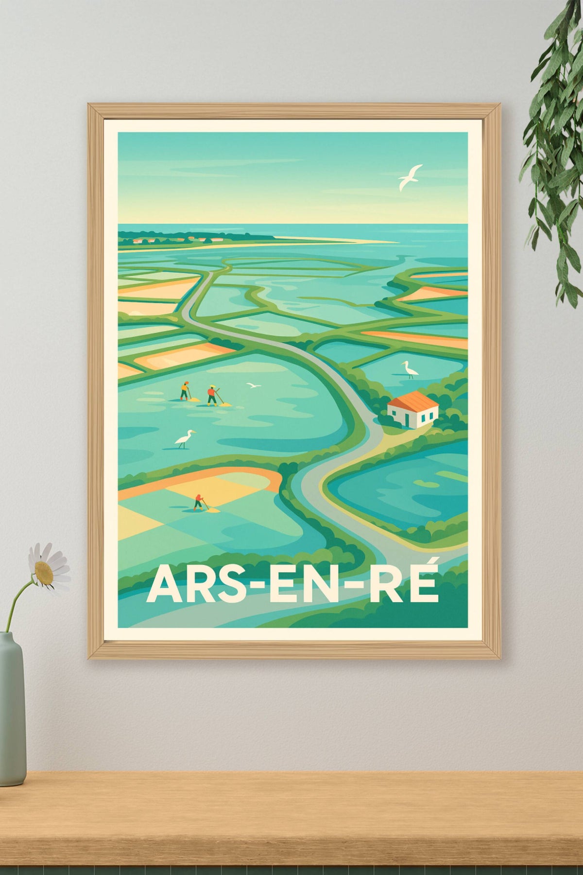 Affiche Ars-en-Ré — Évasion au cœur des marais salants · poster d'art de Ars-en-Ré