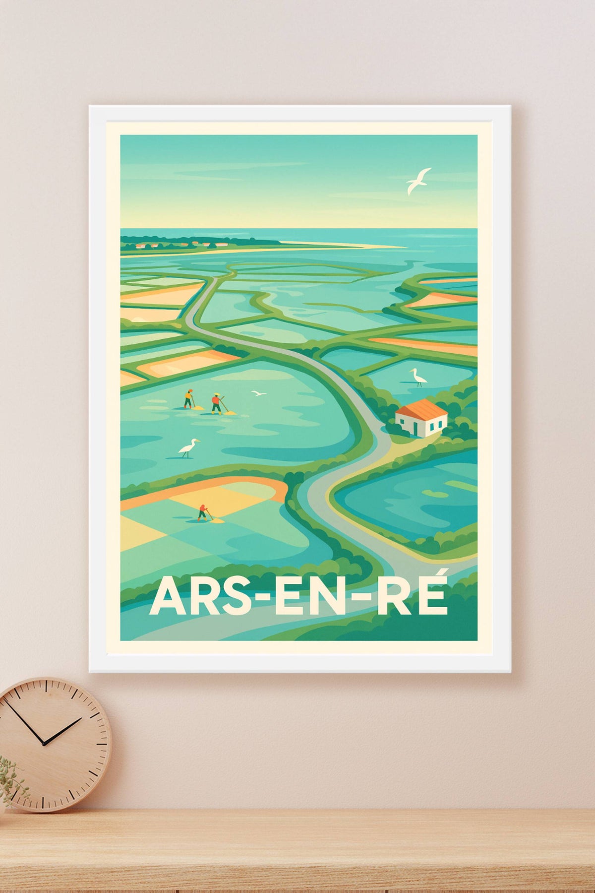 Affiche Ars-en-Ré — Évasion au cœur des marais salants · poster d'art de Ars-en-Ré