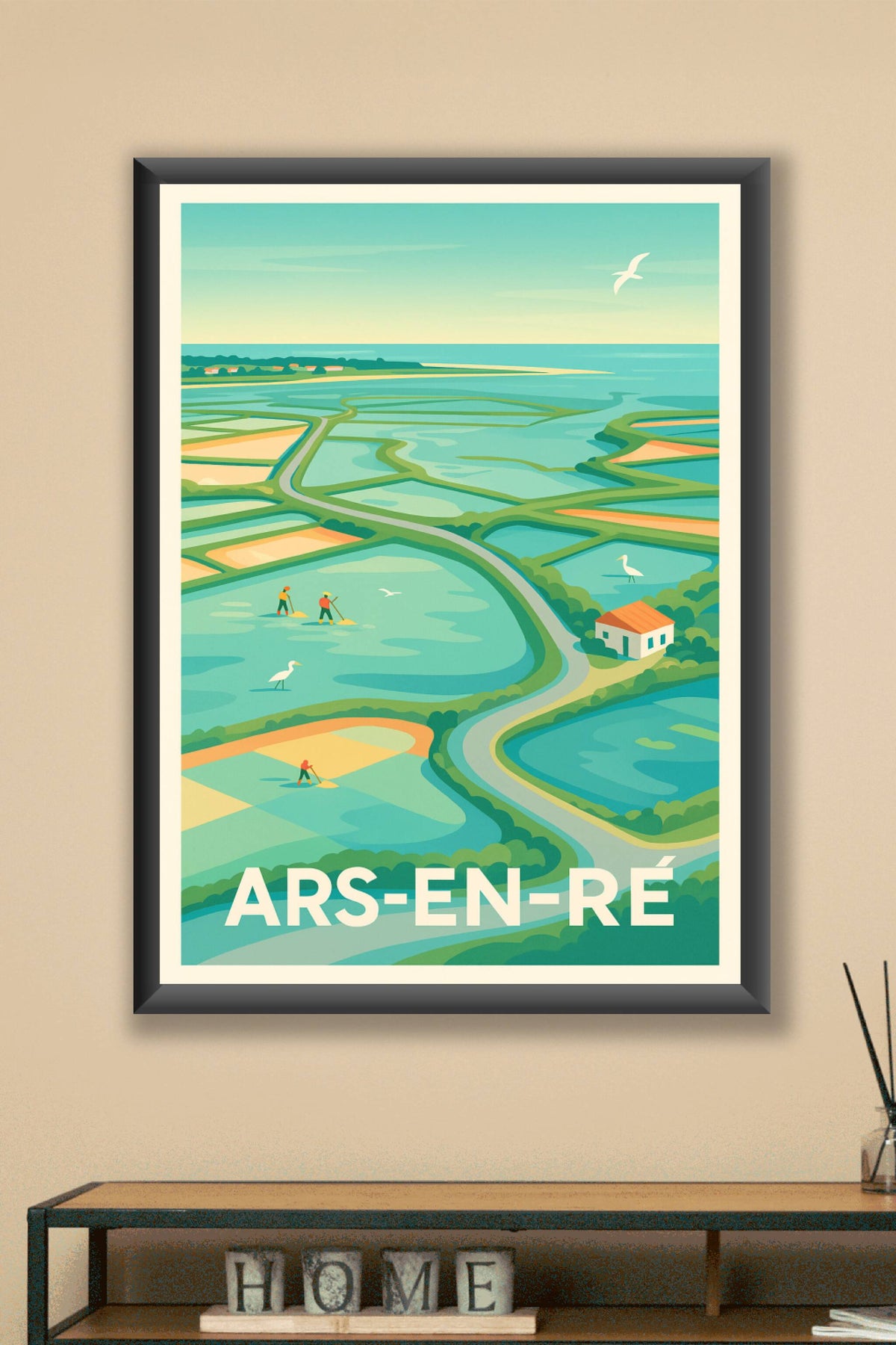 Affiche Ars-en-Ré — Évasion au cœur des marais salants · poster d'art de Ars-en-Ré