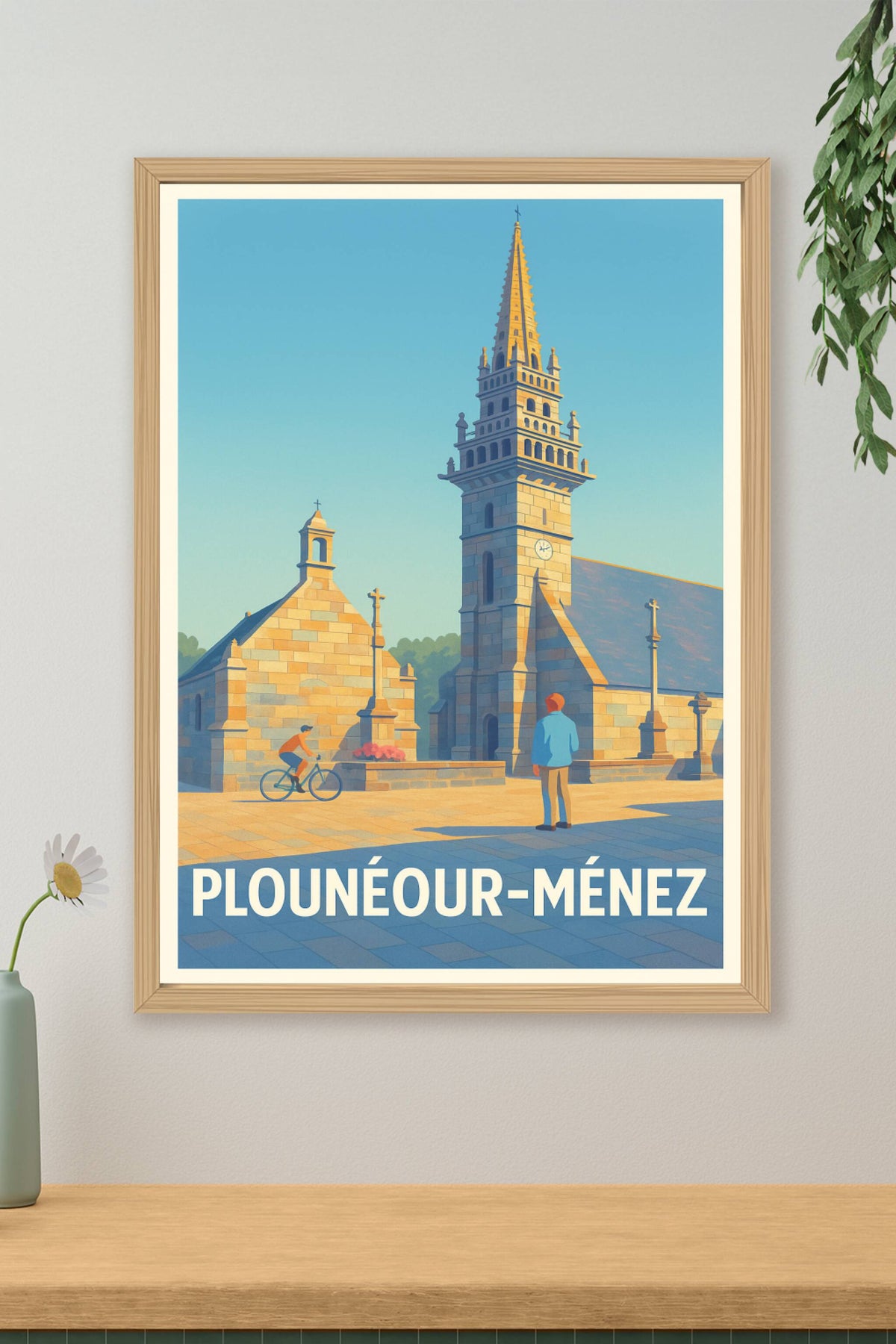 Affiche Plounéour-Ménez — Charme architectural breton · poster d'art de Plounéour-Ménez