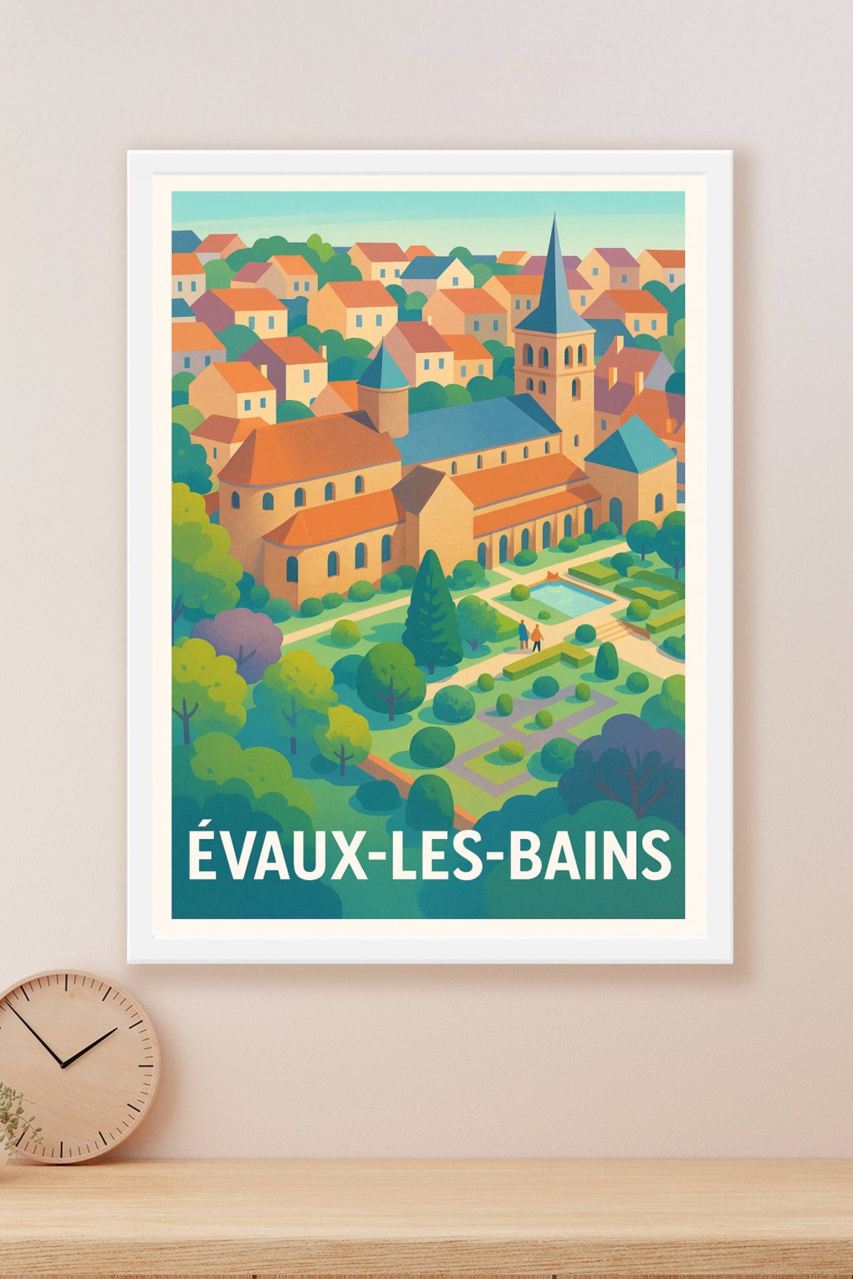 Affiche Évaux-les-Bains — Charme historique et nature apaisante · poster d'art de Évaux-les-Bains