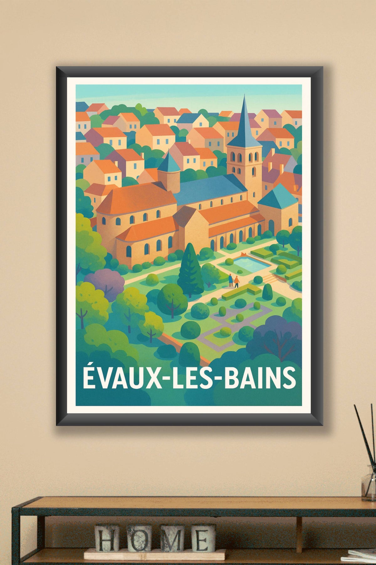 Affiche Évaux-les-Bains — Charme historique et nature apaisante · poster d'art de Évaux-les-Bains
