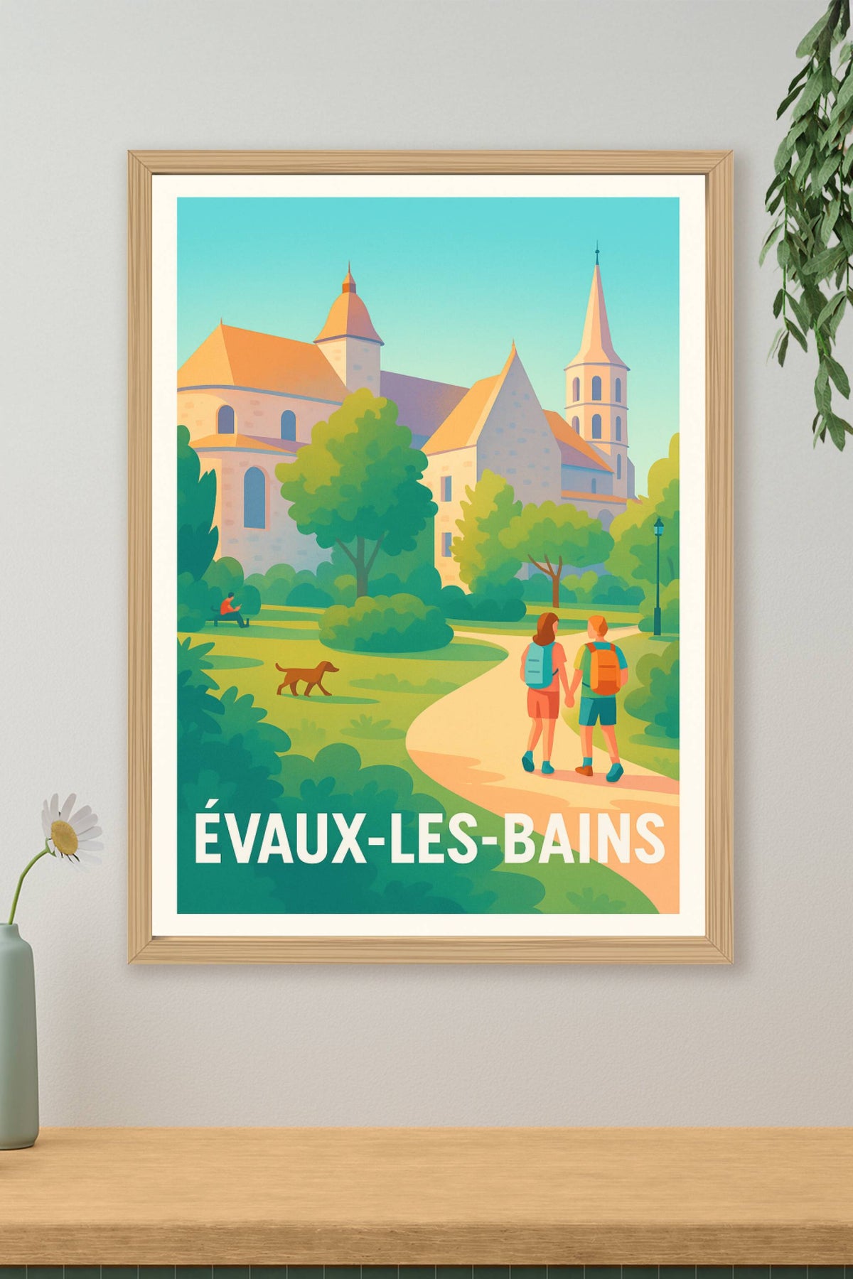 Affiche Évaux-les-Bains — Flânerie et Sérénité au Cœur de la Nature · poster d'art de Évaux-les-Bains