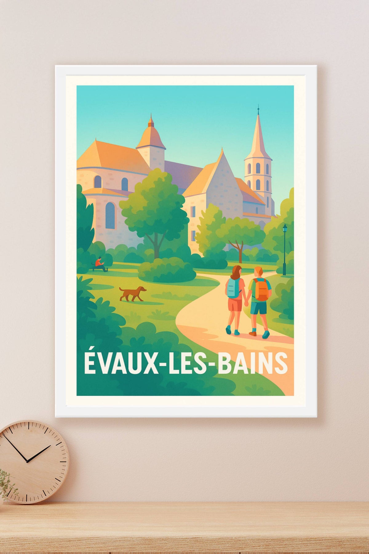 Affiche Évaux-les-Bains — Flânerie et Sérénité au Cœur de la Nature · poster d'art de Évaux-les-Bains