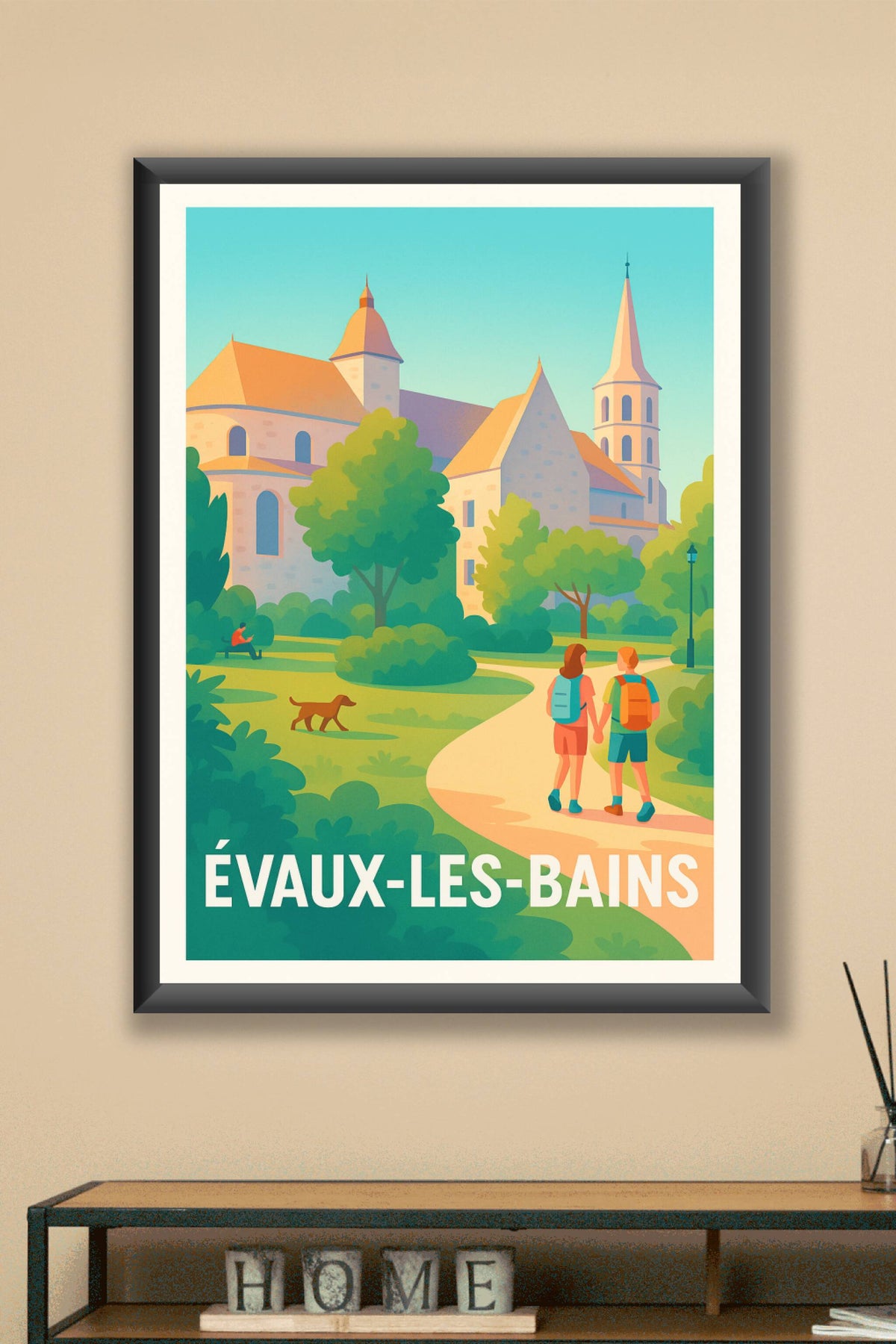 Affiche Évaux-les-Bains — Flânerie et Sérénité au Cœur de la Nature · poster d'art de Évaux-les-Bains