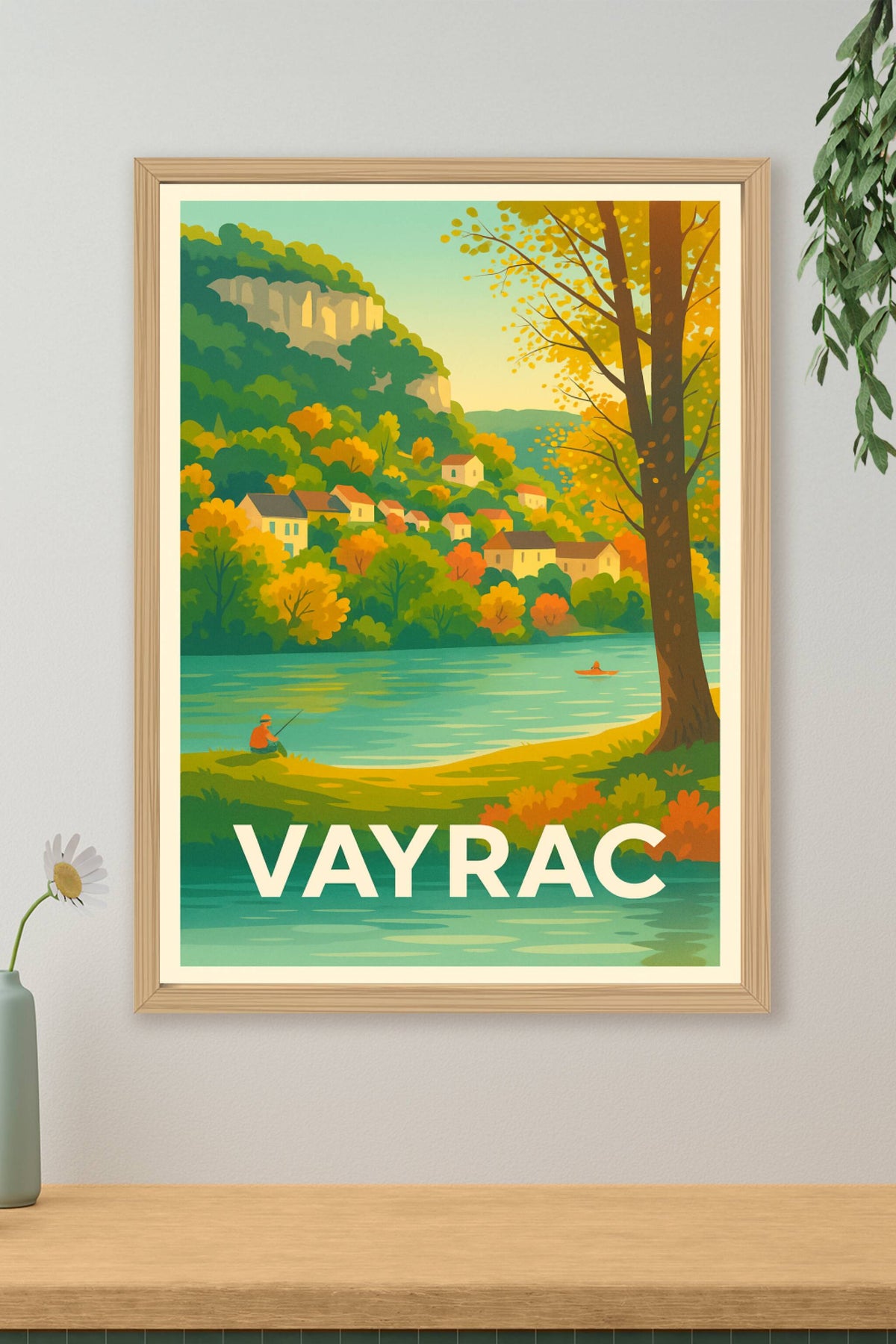 Affiche Vayrac — Harmonie paisible au bord de l'eau · poster d'art de Vayrac