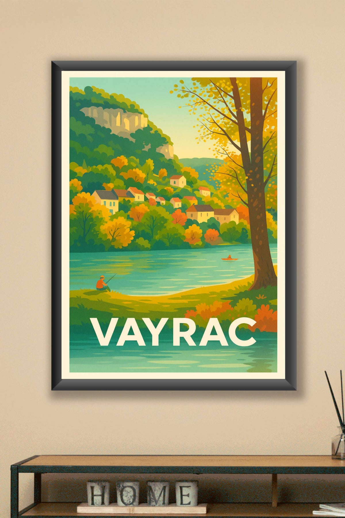 Affiche Vayrac — Harmonie paisible au bord de l'eau · poster d'art de Vayrac