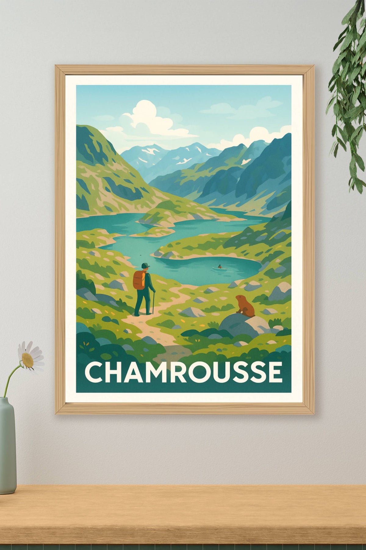 Affiche Chamrousse — Évasion et randonnée en montagne · poster d'art de Chamrousse