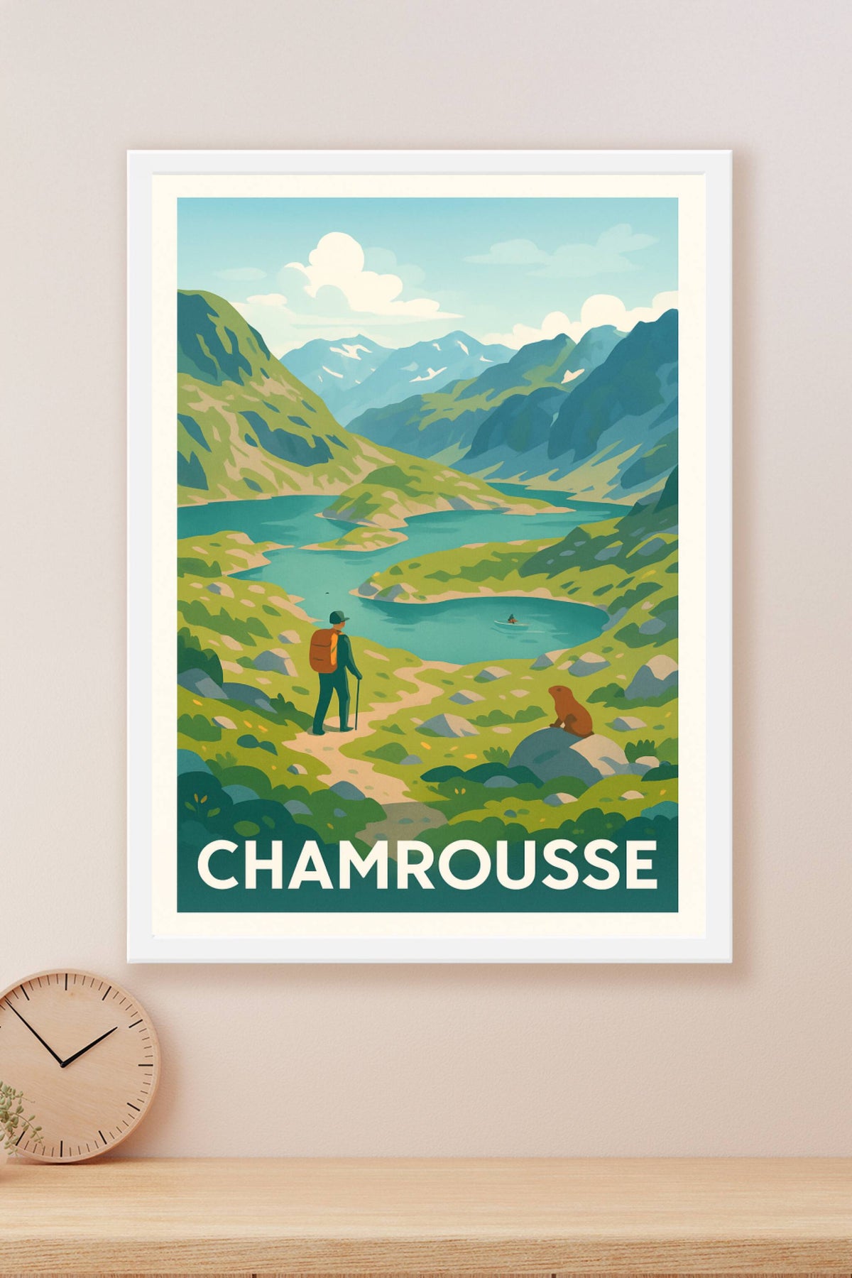 Affiche Chamrousse — Évasion et randonnée en montagne · poster d'art de Chamrousse