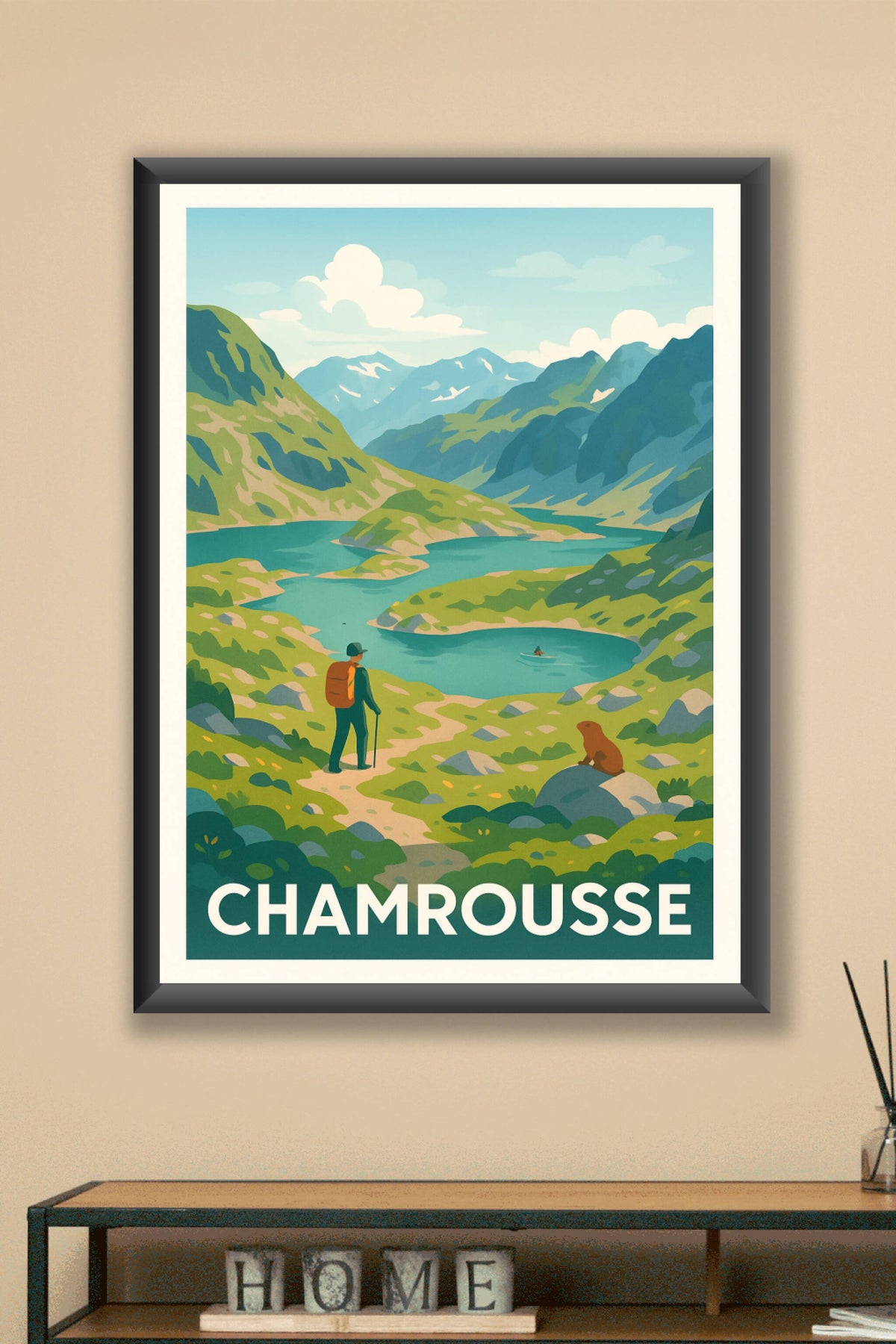Affiche Chamrousse — Évasion et randonnée en montagne · poster d'art de Chamrousse