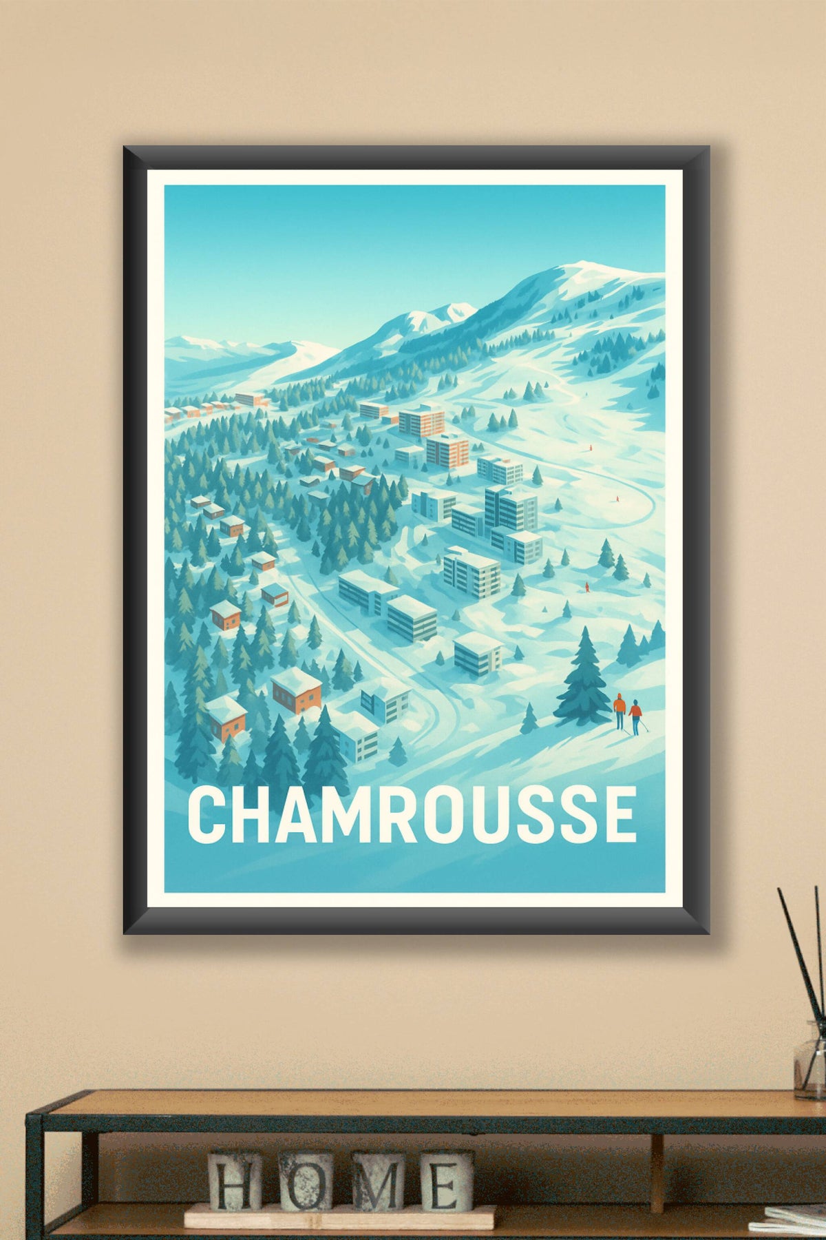 Affiche Chamrousse — Évasion hivernale au cœur des Alpes · poster d'art de Chamrousse