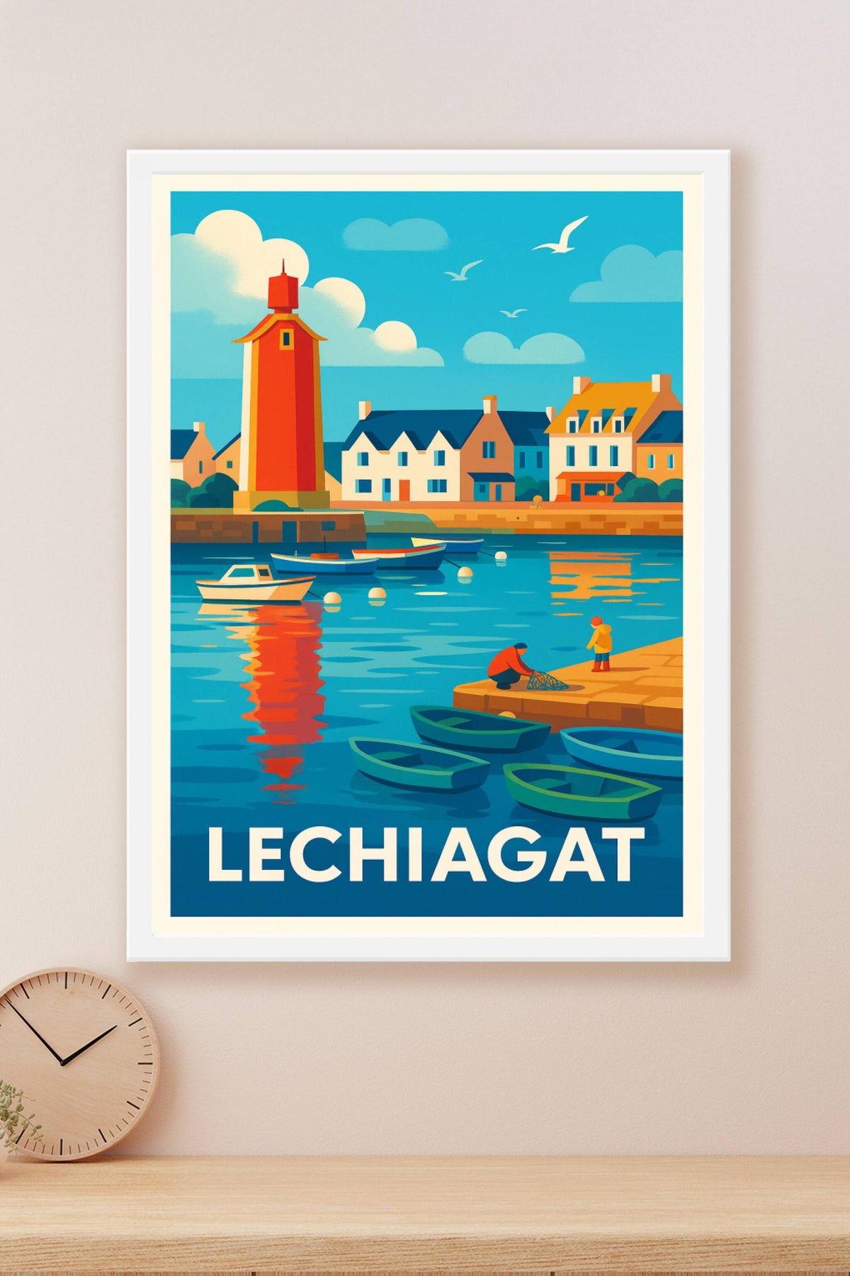 Affiche Lechiagat — Charme authentique du port breton · poster d'art de Lechiagat
