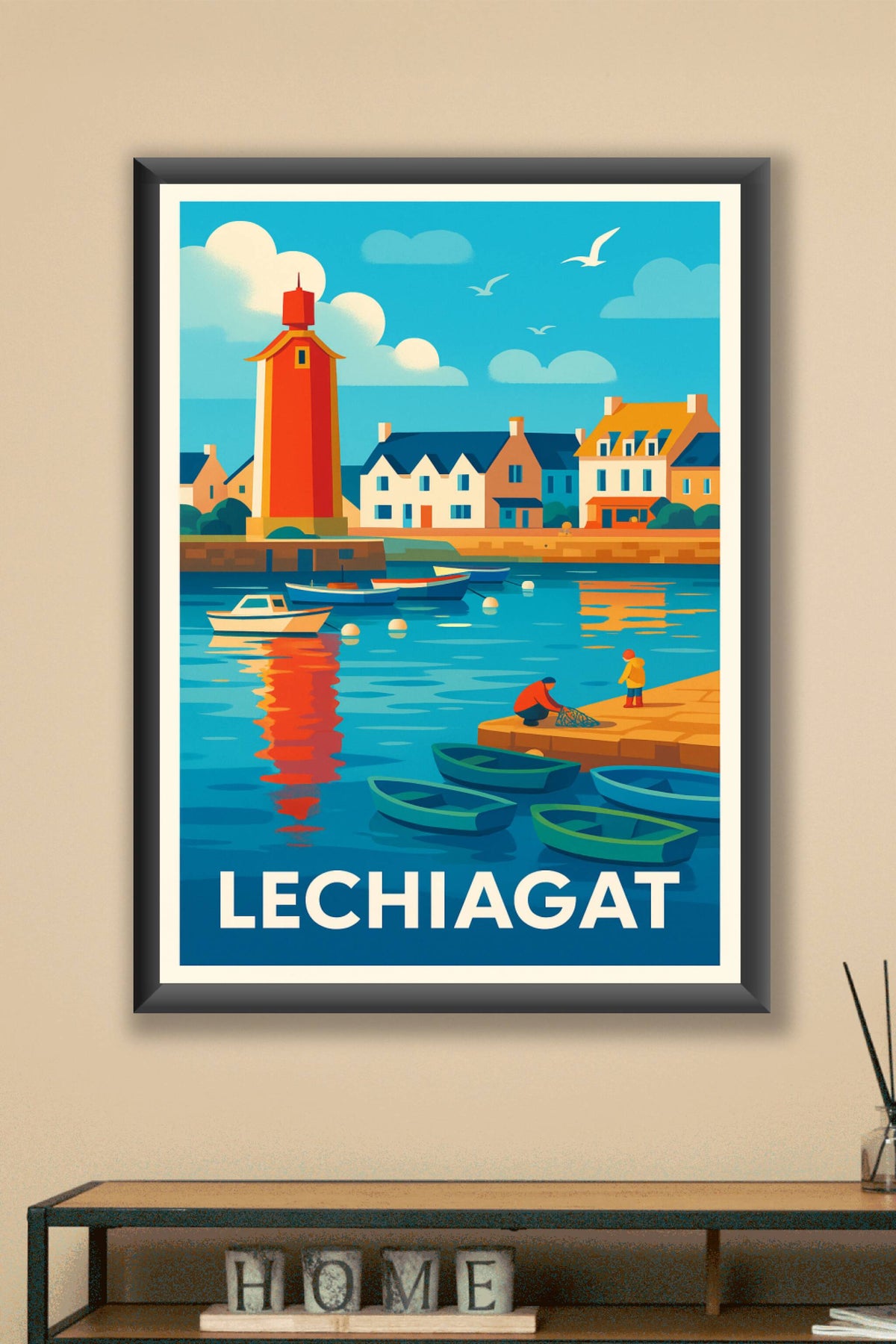 Affiche Lechiagat — Charme authentique du port breton · poster d'art de Lechiagat