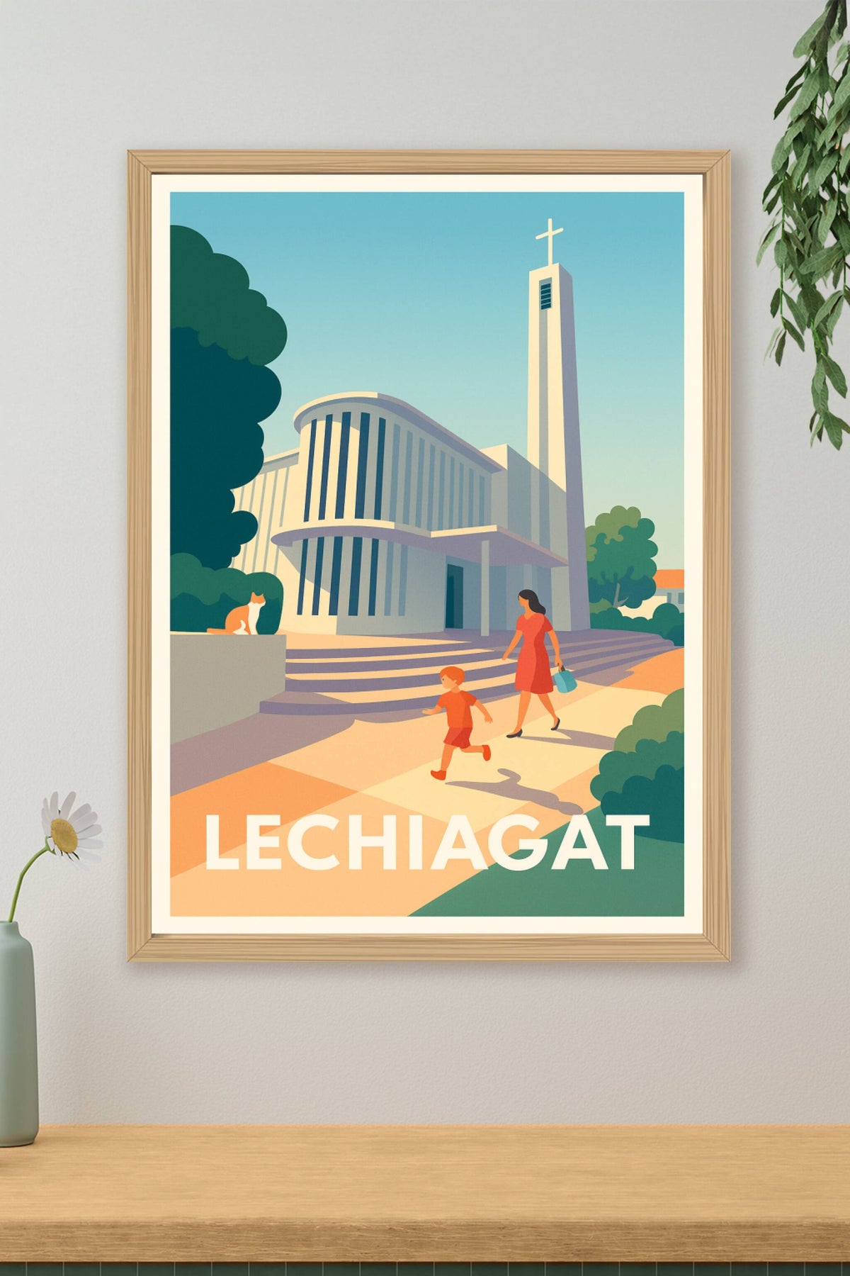 Affiche Lechiagat — L'élégance architecturale au bord de l'océan · poster d'art de Lechiagat