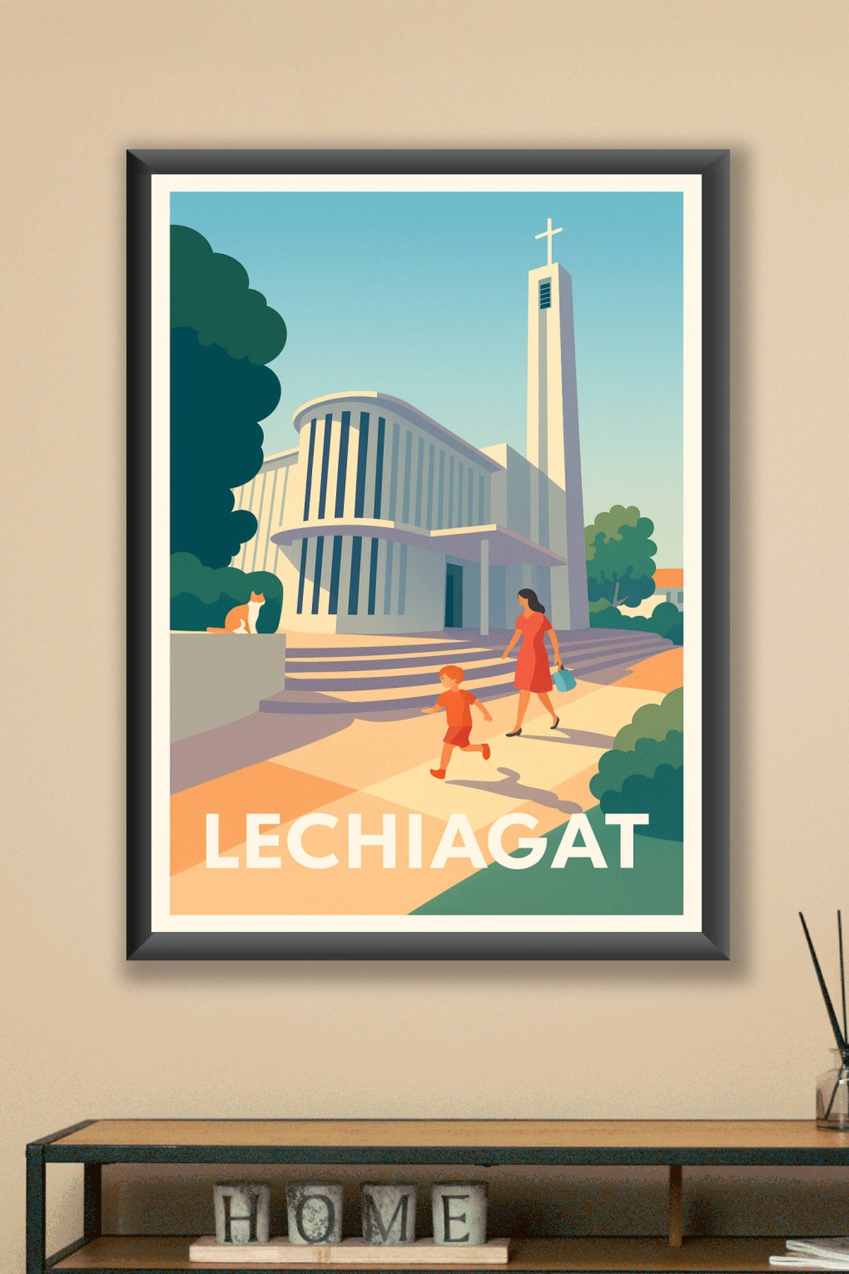 Affiche Lechiagat — L'élégance architecturale au bord de l'océan · poster d'art de Lechiagat