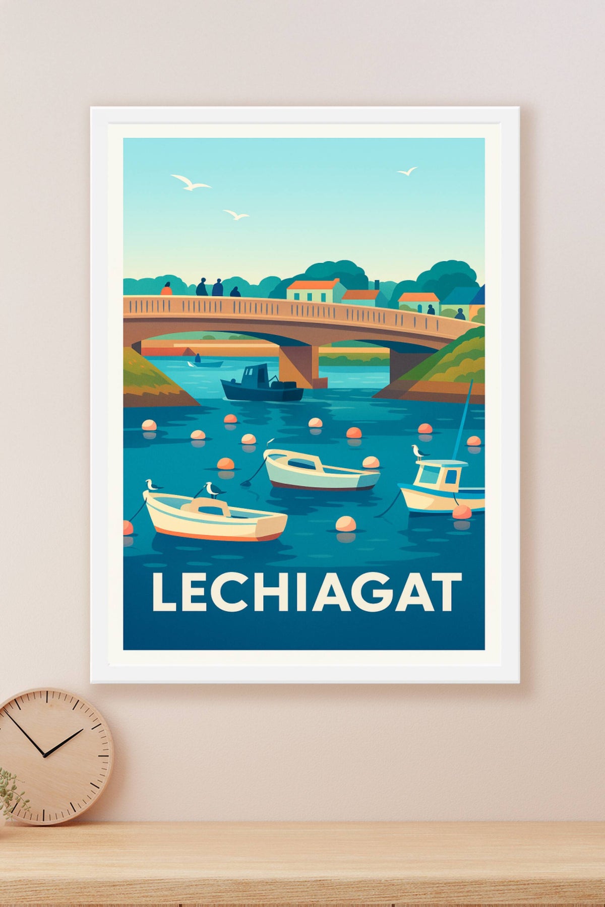 Affiche Lechiagat — Escapade paisible au bord de l'eau · poster d'art de Lechiagat