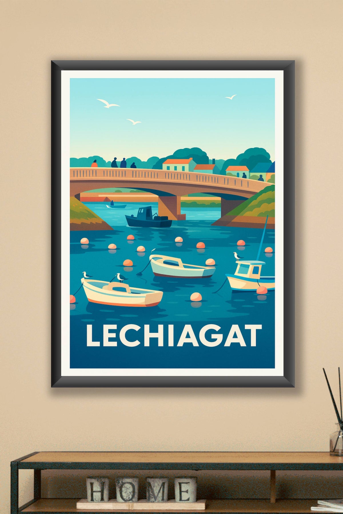 Affiche Lechiagat — Escapade paisible au bord de l'eau · poster d'art de Lechiagat