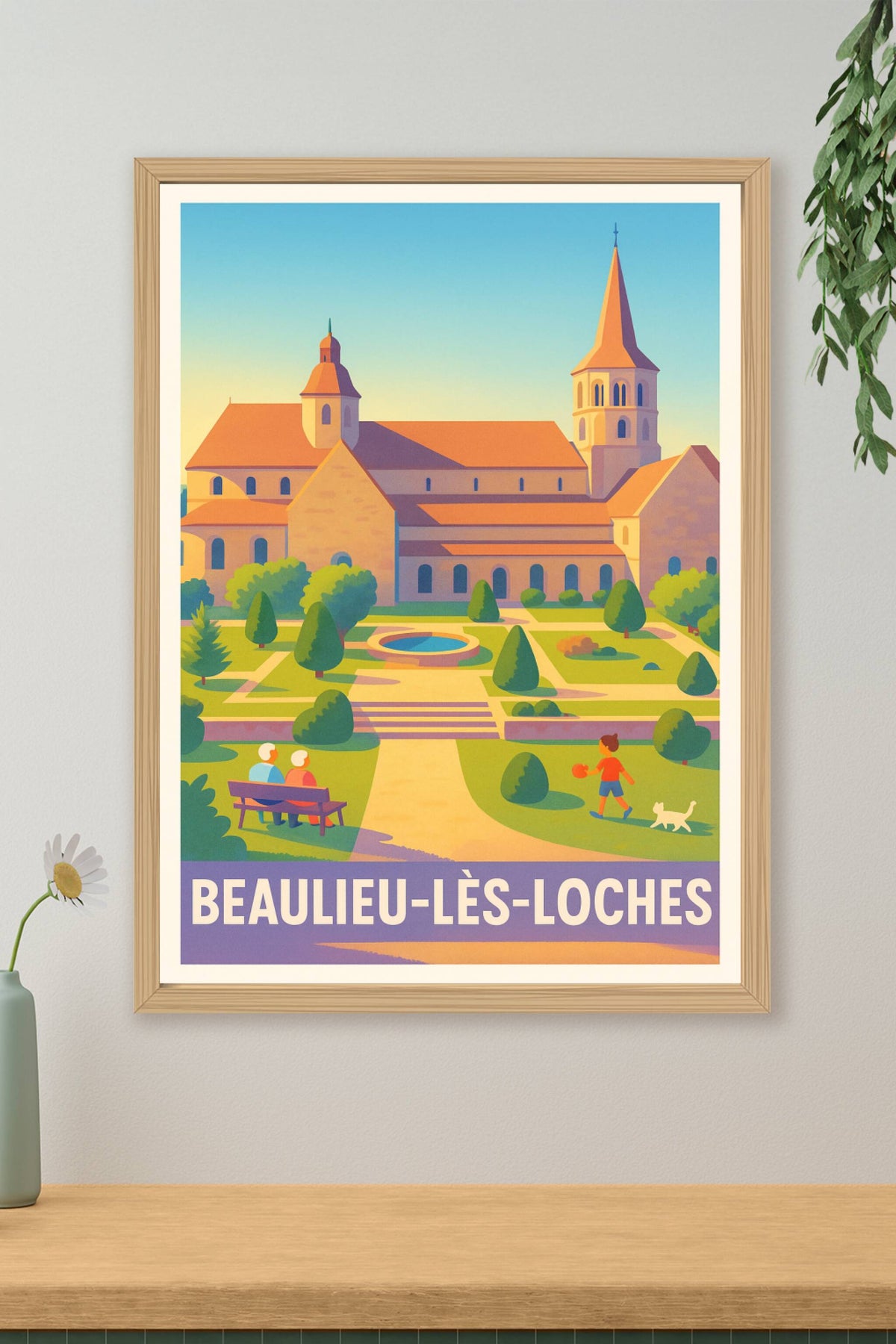 Affiche Beaulieu-lès-Loches — Charme et Sérénité Historique · poster d'art de Beaulieu-lès-Loches
