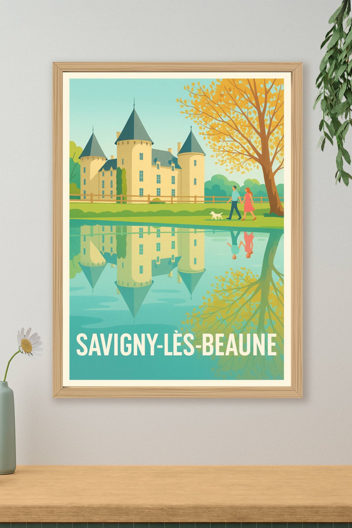 Affiche Savigny-Lès-Beaune — Charme et Reflets d'Automne · poster d'art de Savigny-Lès-Beaune