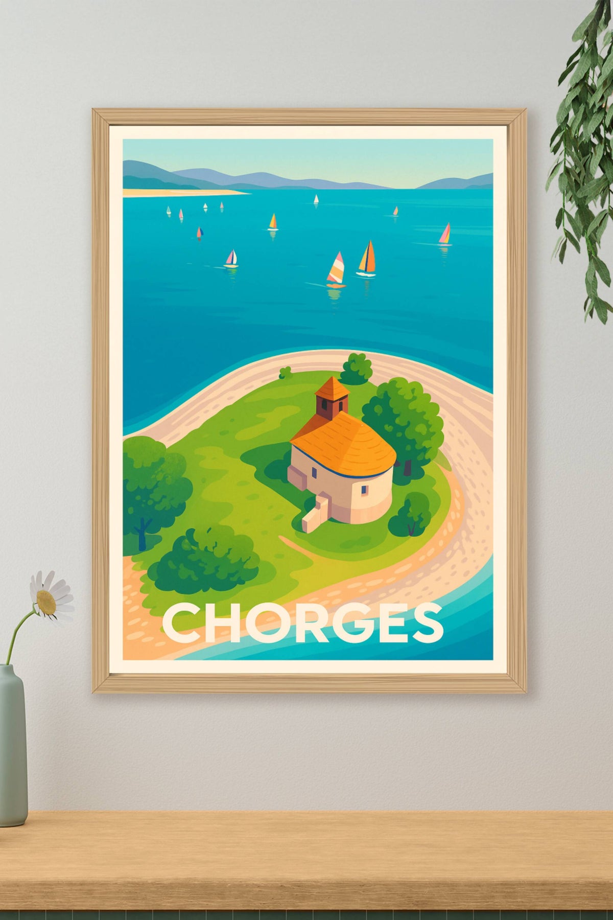 Affiche Chorges — L'évasion au bord de l'eau · poster d'art de Chorges