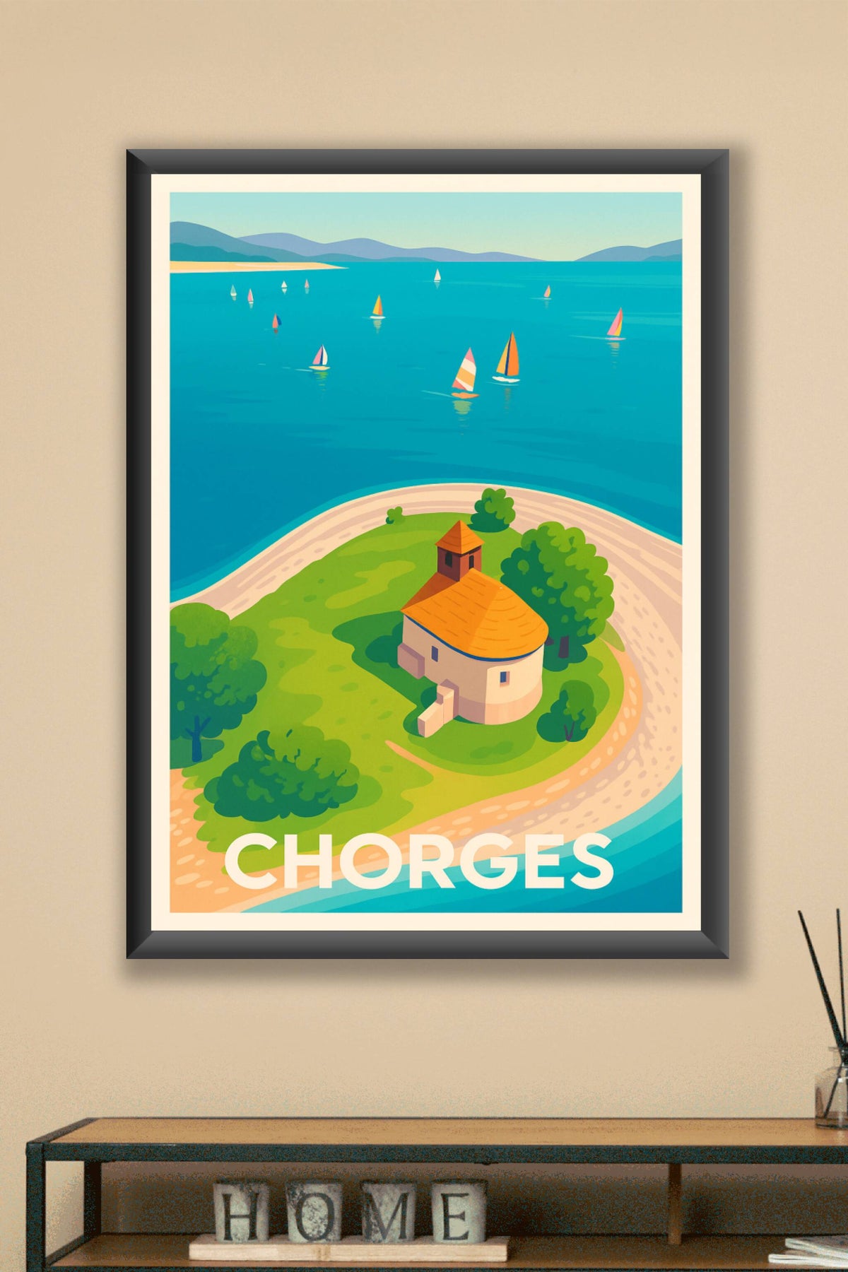 Affiche Chorges — L'évasion au bord de l'eau · poster d'art de Chorges