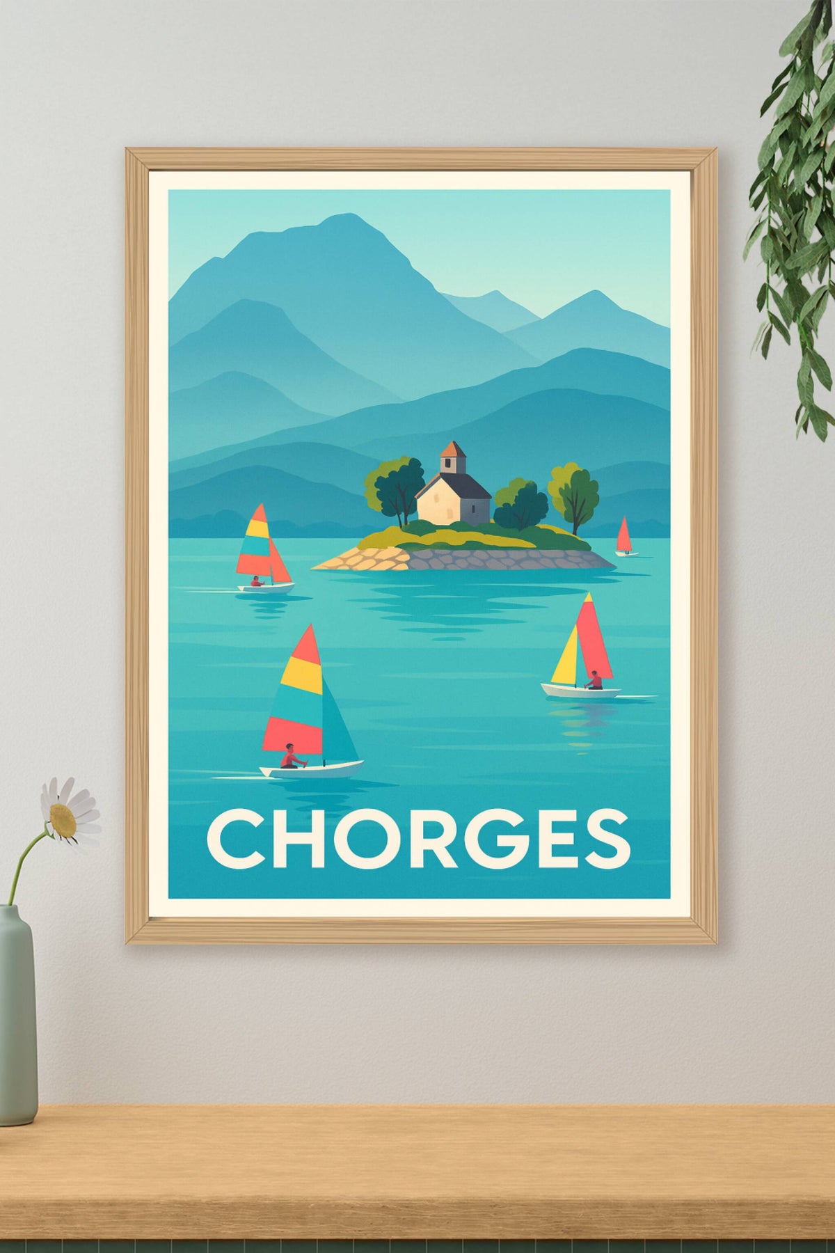Affiche Chorges — Évasion nautique au cœur des montagnes · poster d'art de Chorges