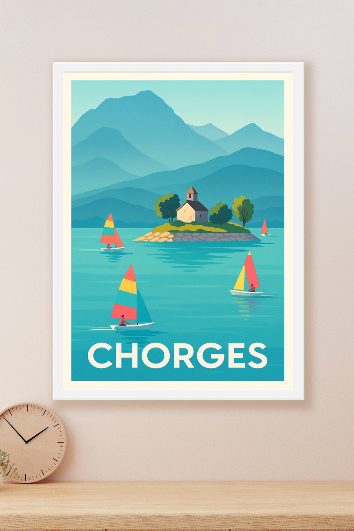 Affiche Chorges — Évasion nautique au cœur des montagnes · poster d'art de Chorges