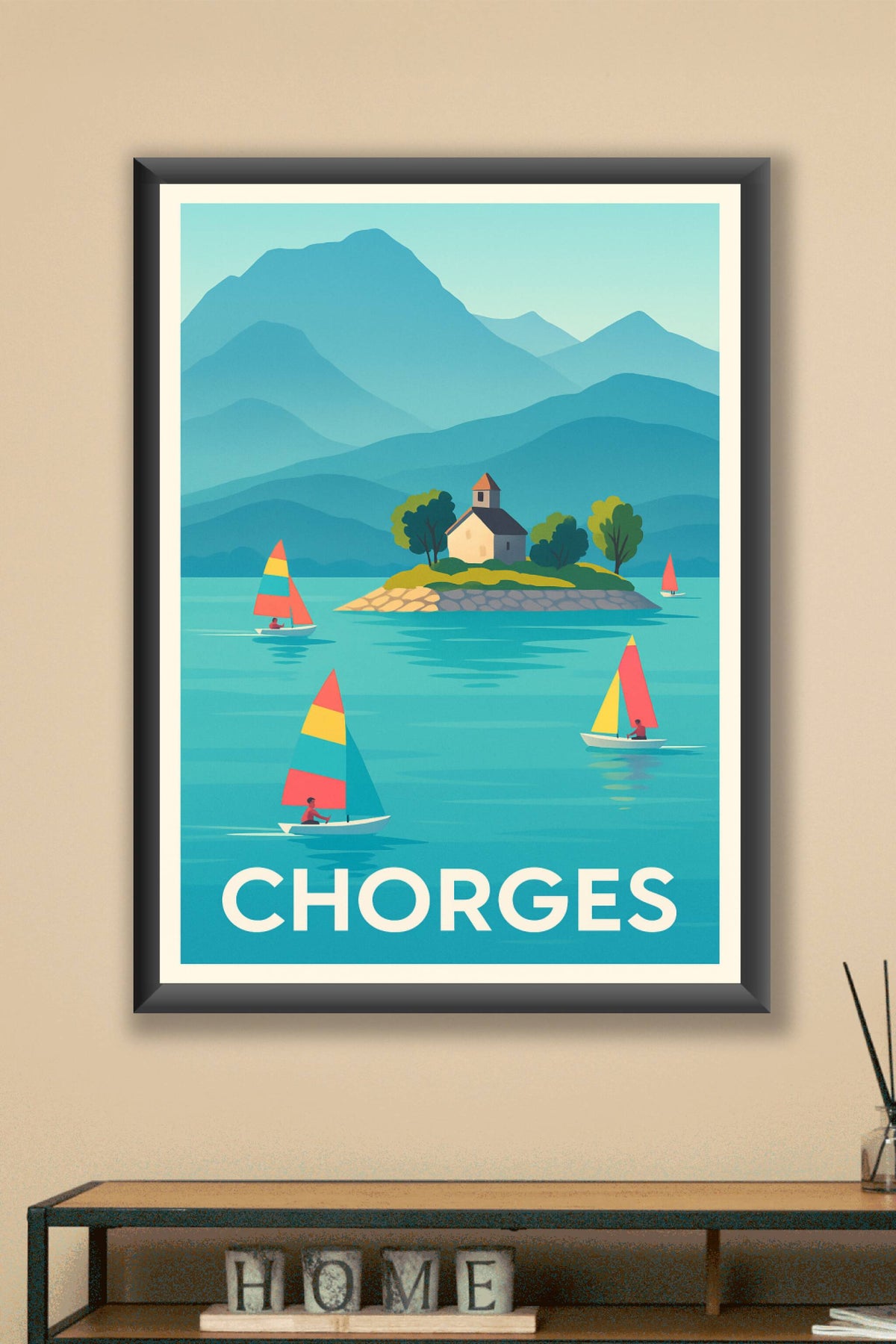 Affiche Chorges — Évasion nautique au cœur des montagnes · poster d'art de Chorges