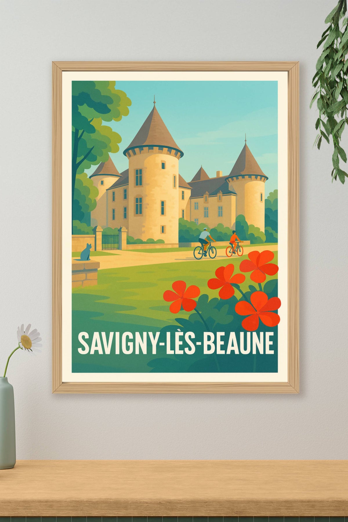 Affiche Savigny-lès-Beaune — Charme et douceur de la Bourgogne · poster d'art de Savigny-lès-Beaune