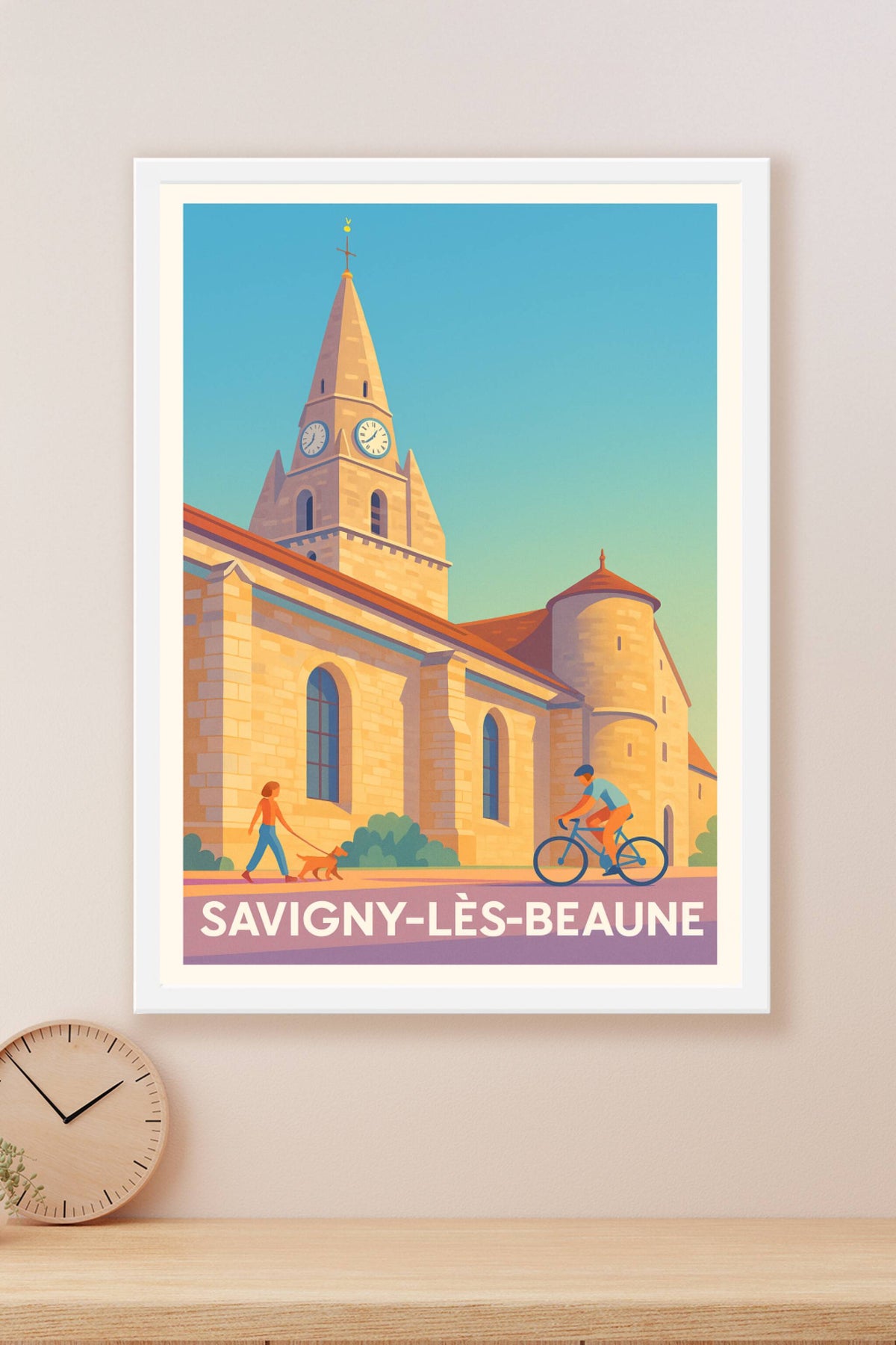 Affiche Savigny-lès-Beaune — Charme et douceur de vie en Bourgogne · poster d'art de Savigny-lès-Beaune