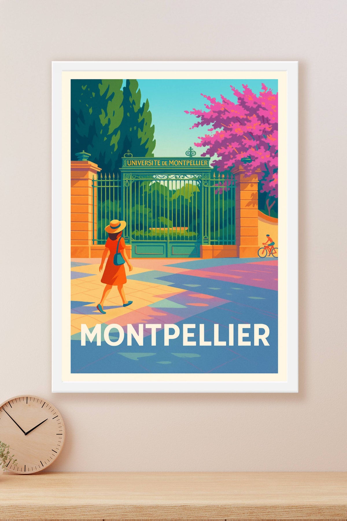 Affiche Montpellier — Évasion universitaire au cœur de la ville · poster d'art de Montpellier