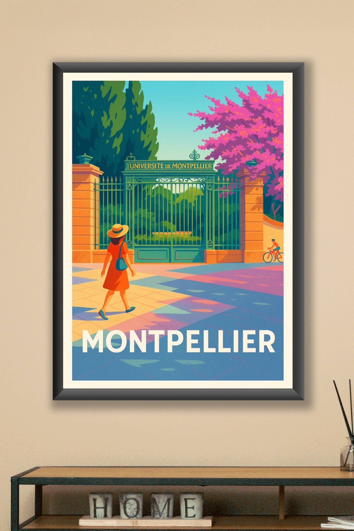 Affiche Montpellier — Évasion universitaire au cœur de la ville · poster d'art de Montpellier