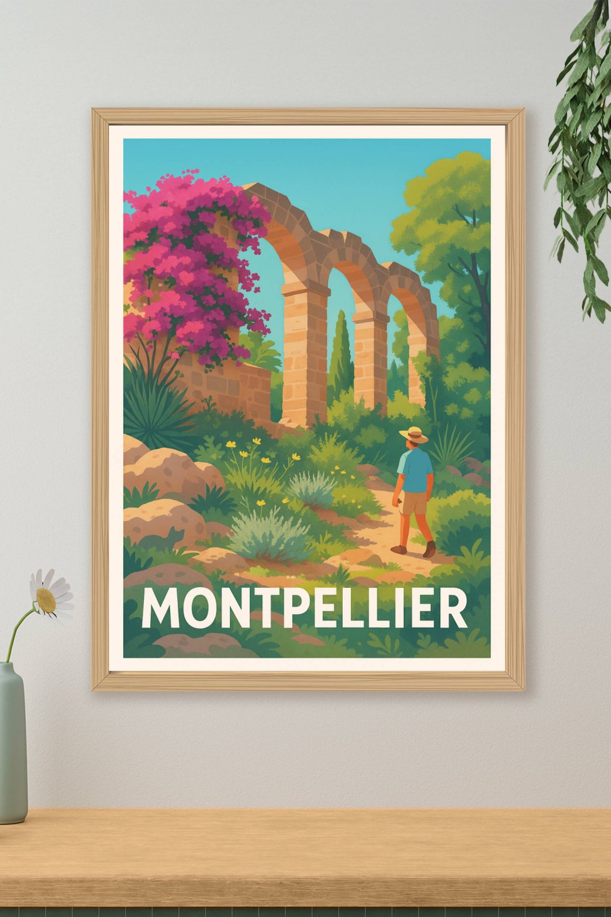 Affiche Montpellier — Flânerie au cœur des vestiges antiques · poster d'art de Montpellier