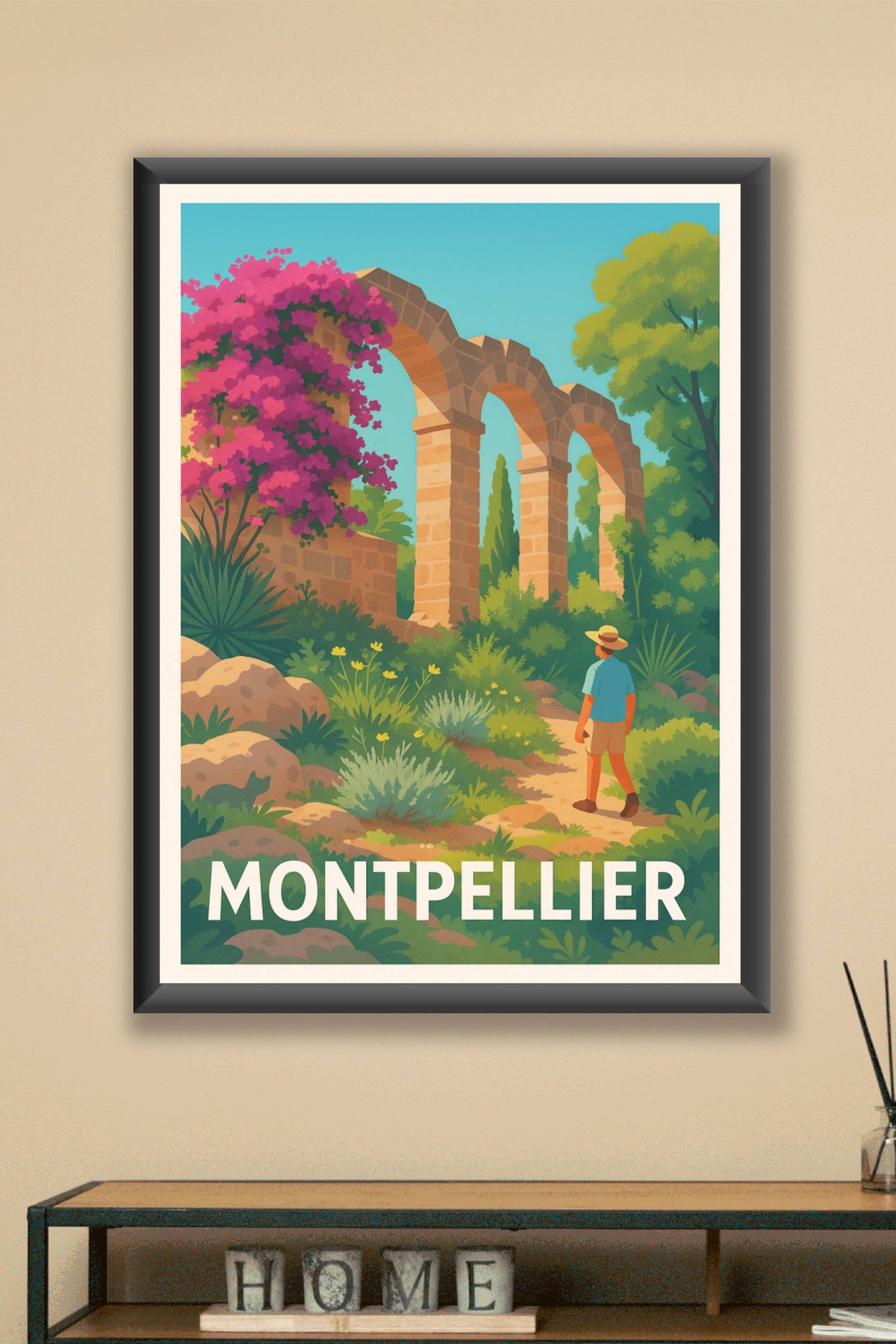 Affiche Montpellier — Flânerie au cœur des vestiges antiques · poster d'art de Montpellier