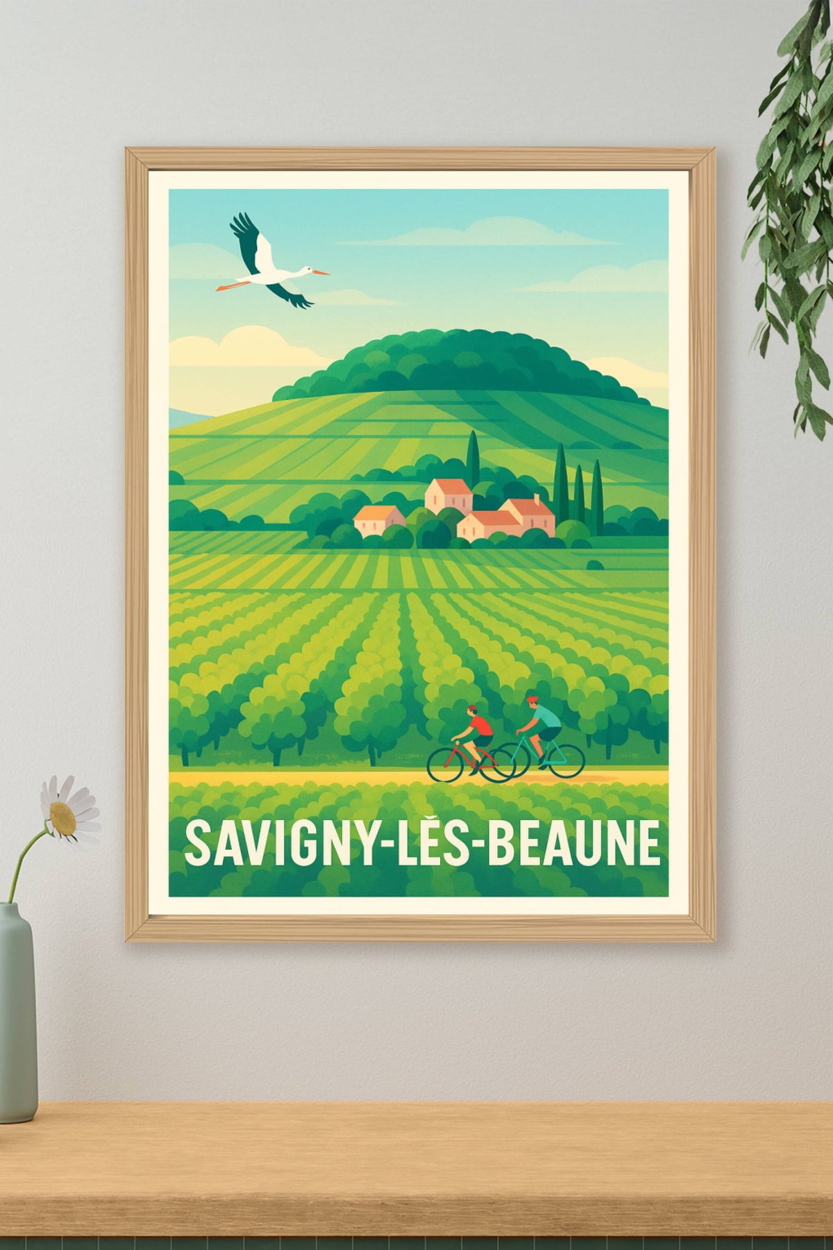 Affiche Savigny-lès-Beaune — Escapade tranquille au cœur des vignobles · poster d'art de Savigny-lès-Beaune