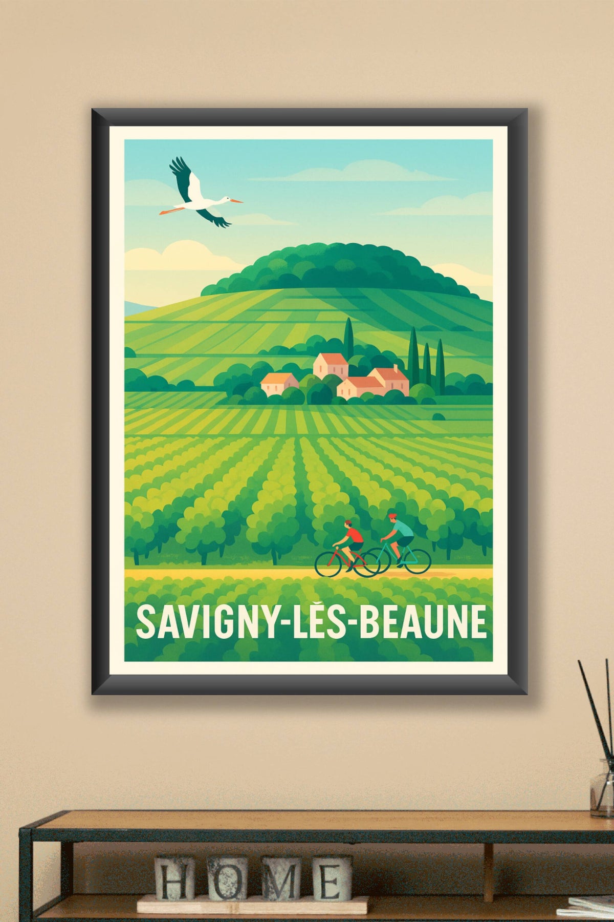 Affiche Savigny-lès-Beaune — Escapade tranquille au cœur des vignobles · poster d'art de Savigny-lès-Beaune